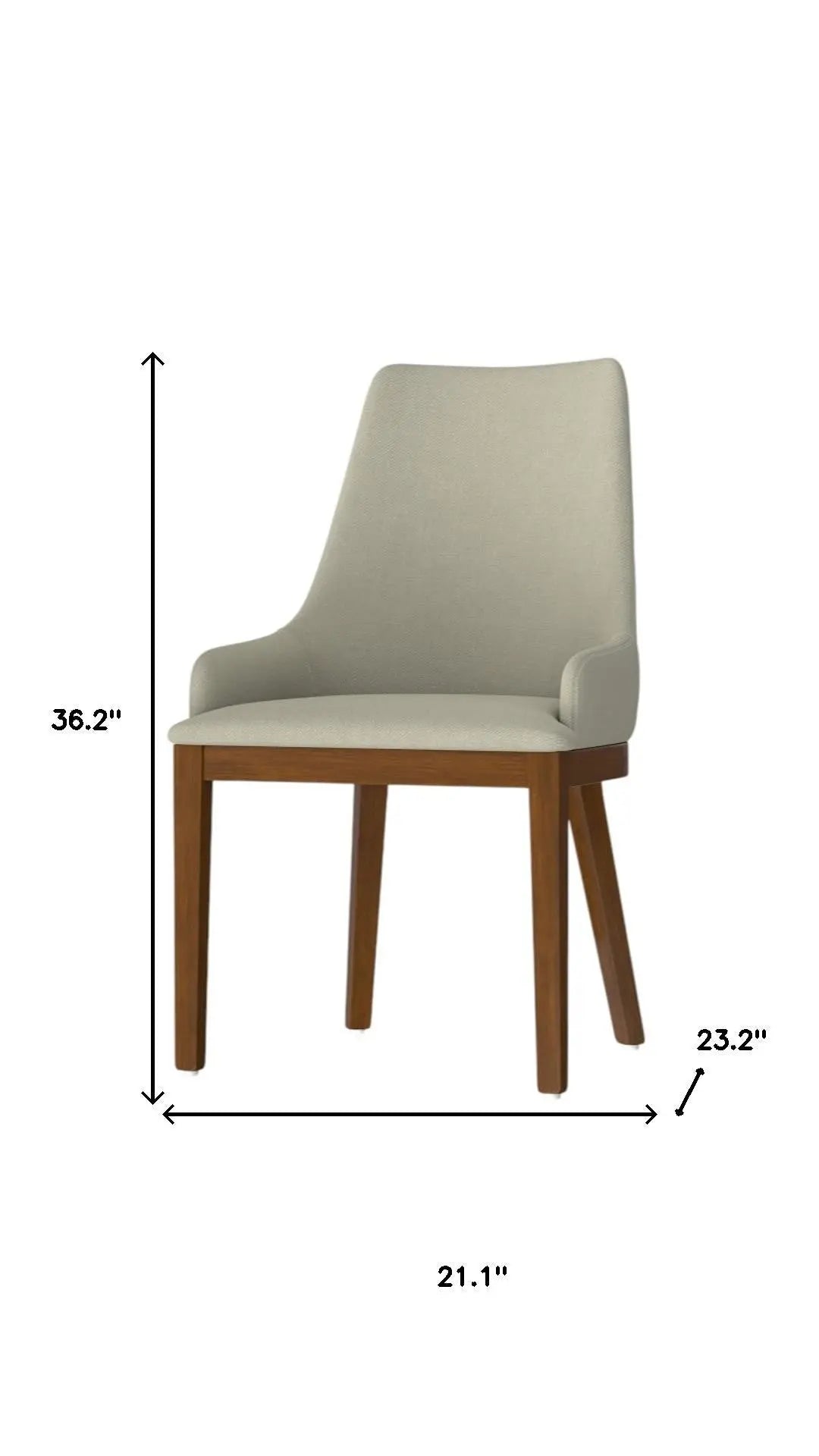 Set of Two Natural and Walnut Solid Wood Dining Parsons Chairs Homeroots Kitchen & Dining