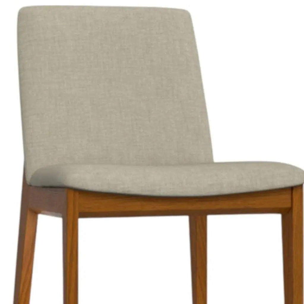 Set of Two Natural and Walnut Solid Wood Dining Parsons Chairs Homeroots Kitchen & Dining
