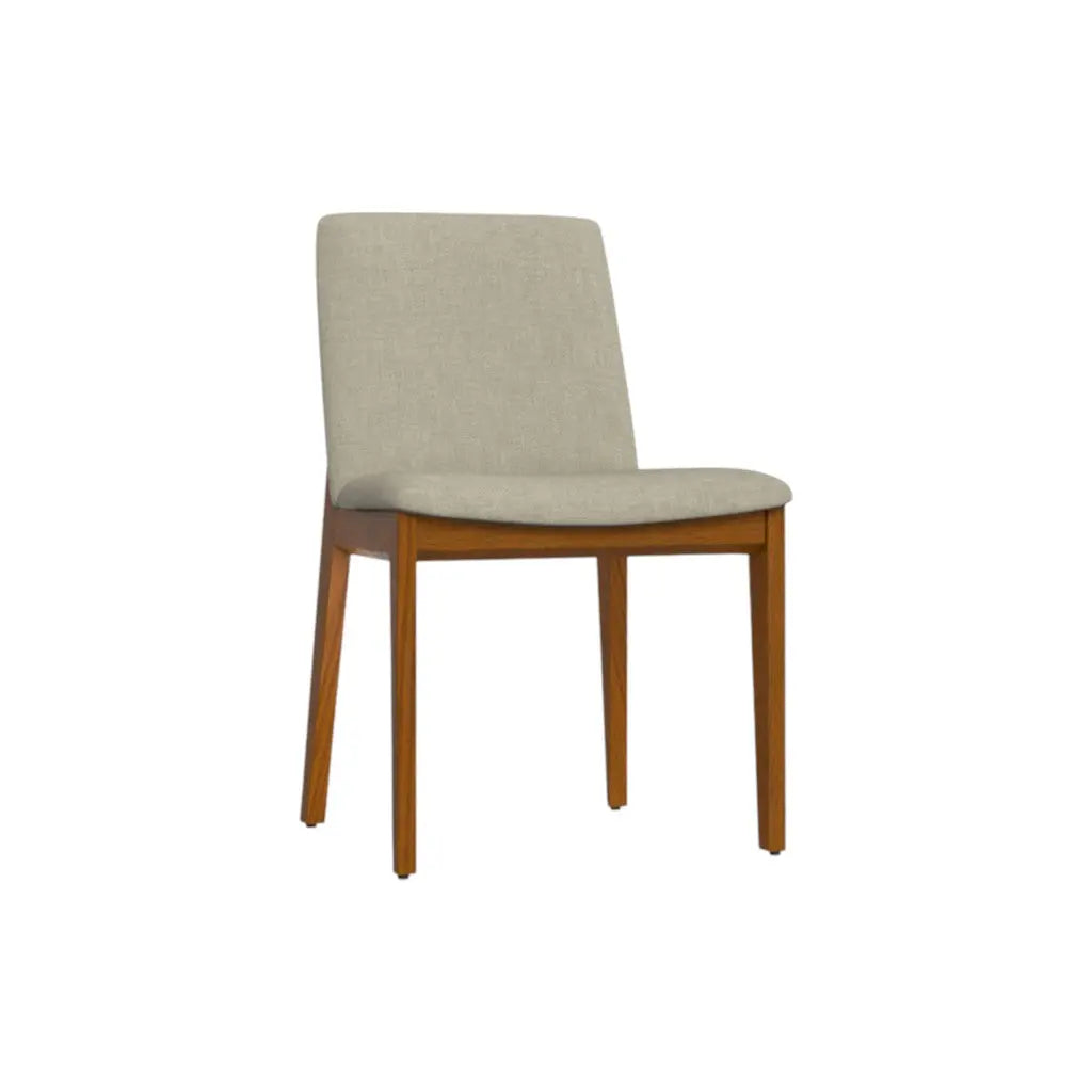 Set of Two Natural and Walnut Solid Wood Dining Parsons Chairs Homeroots Kitchen & Dining