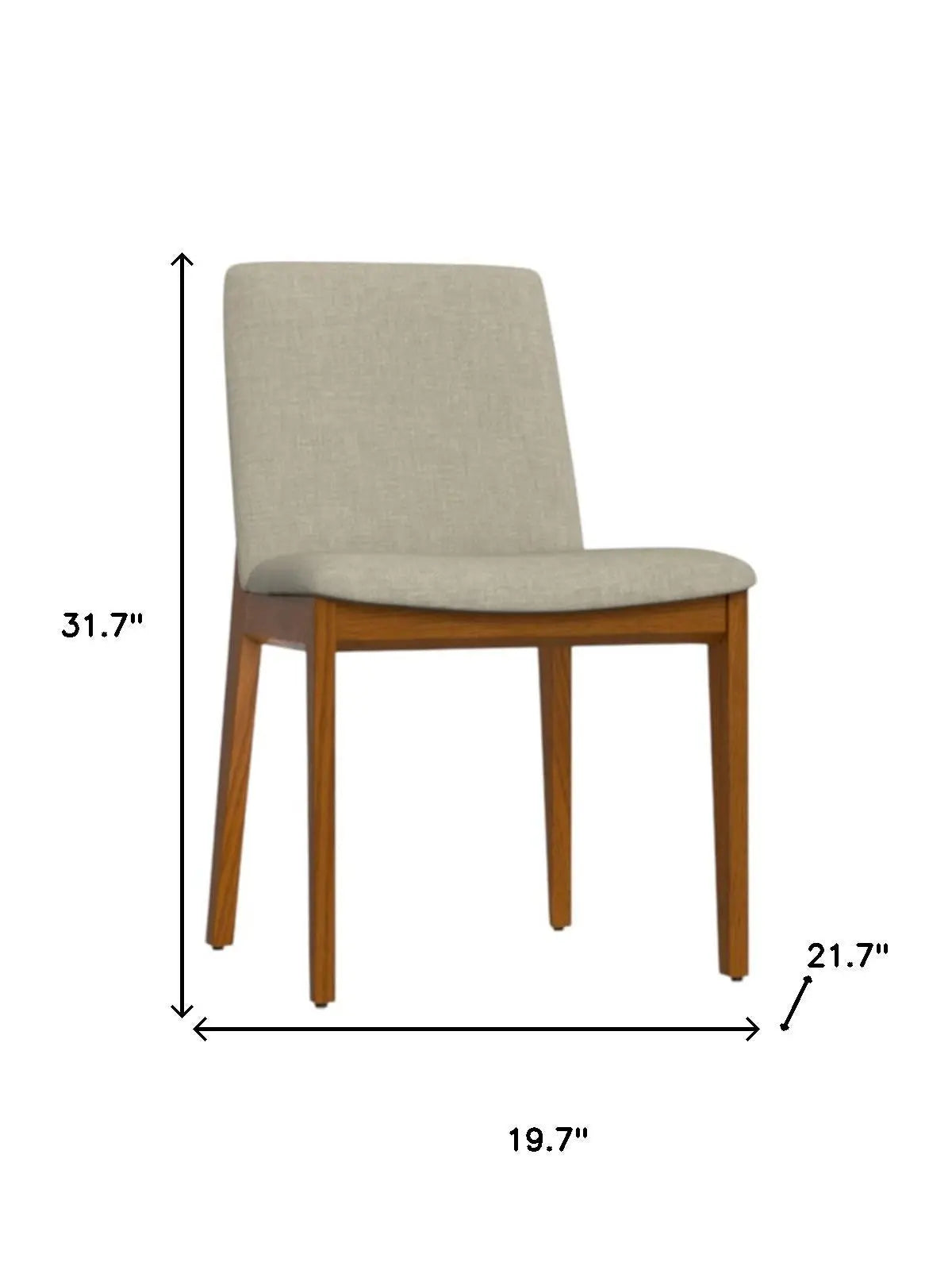 Set of Two Natural and Walnut Solid Wood Dining Parsons Chairs Homeroots Kitchen & Dining