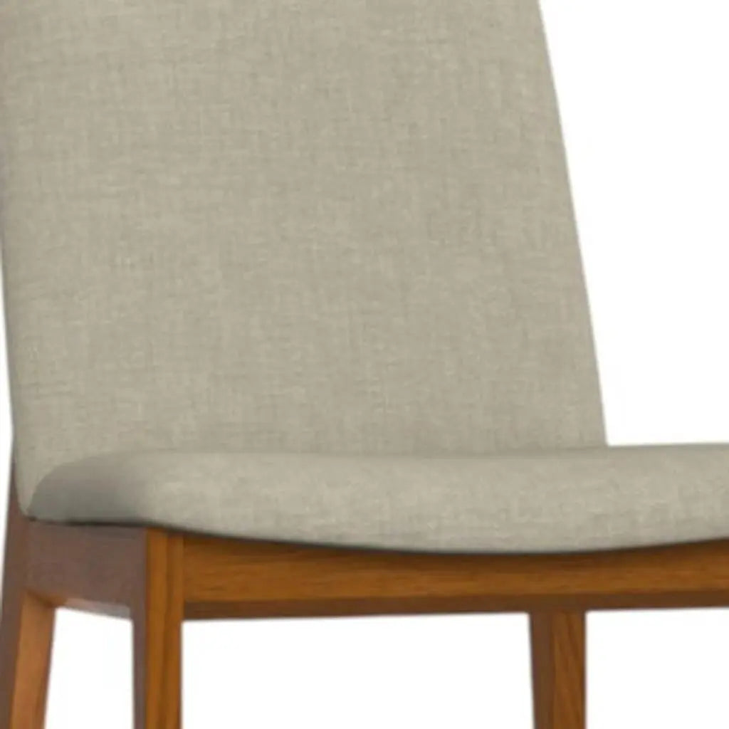 Set of Two Natural and Walnut Solid Wood Dining Parsons Chairs Homeroots Kitchen & Dining
