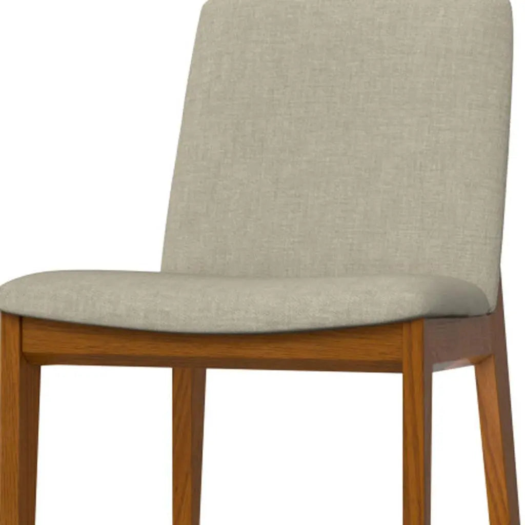 Set of Two Natural and Walnut Solid Wood Dining Parsons Chairs Homeroots Kitchen & Dining