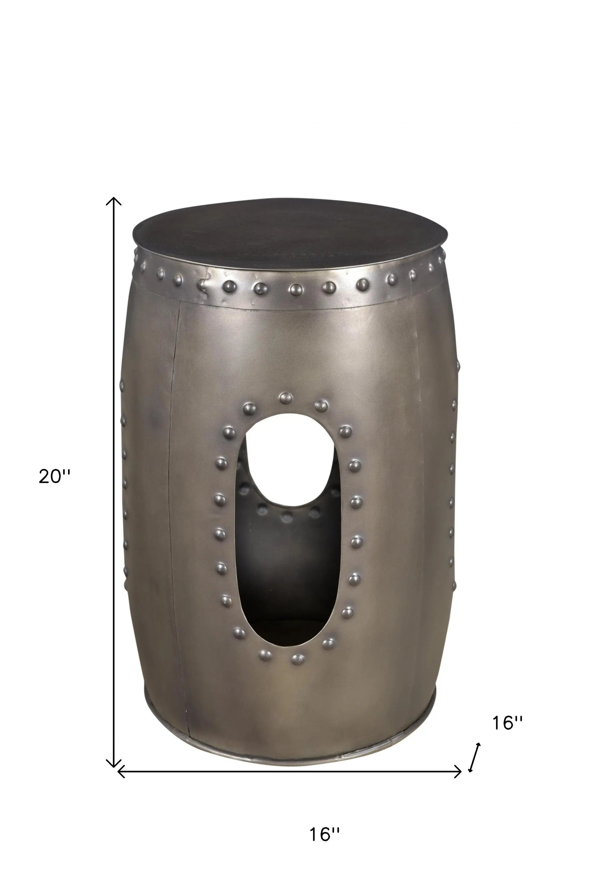 20" Nickel Iron Round End Table - GreatEagleInc