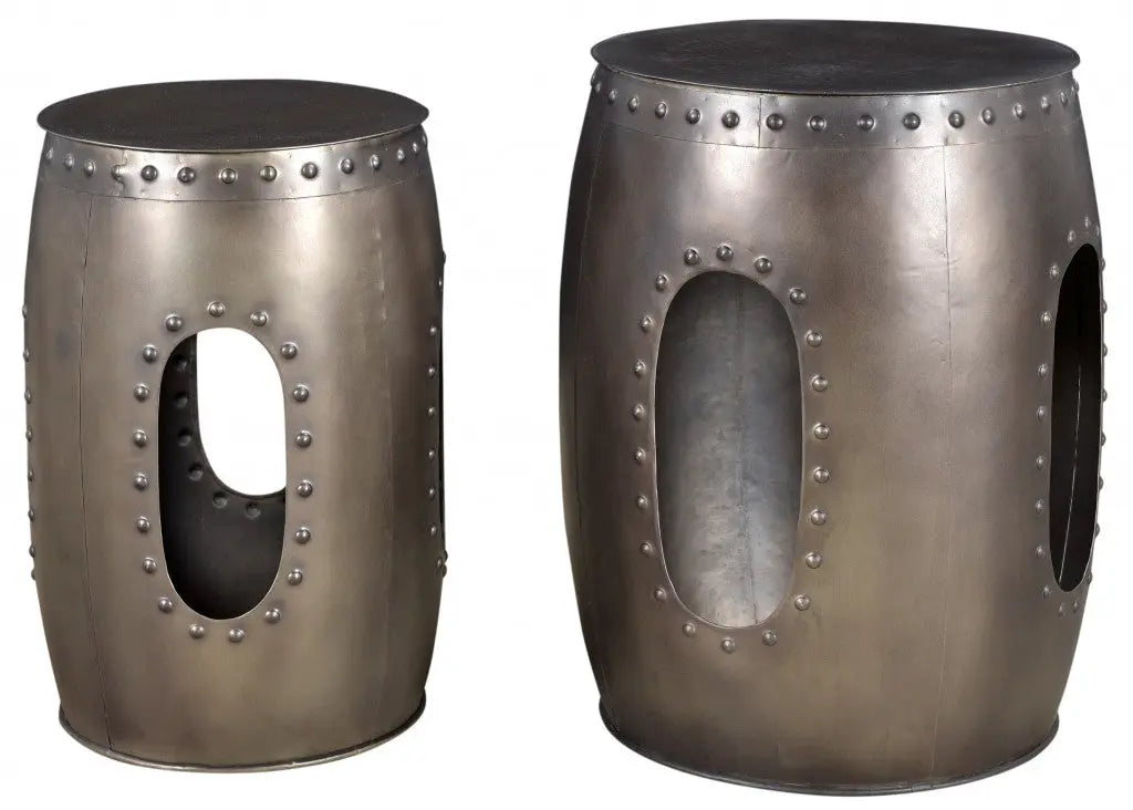 20" Nickel Iron Round End Table - GreatEagleInc