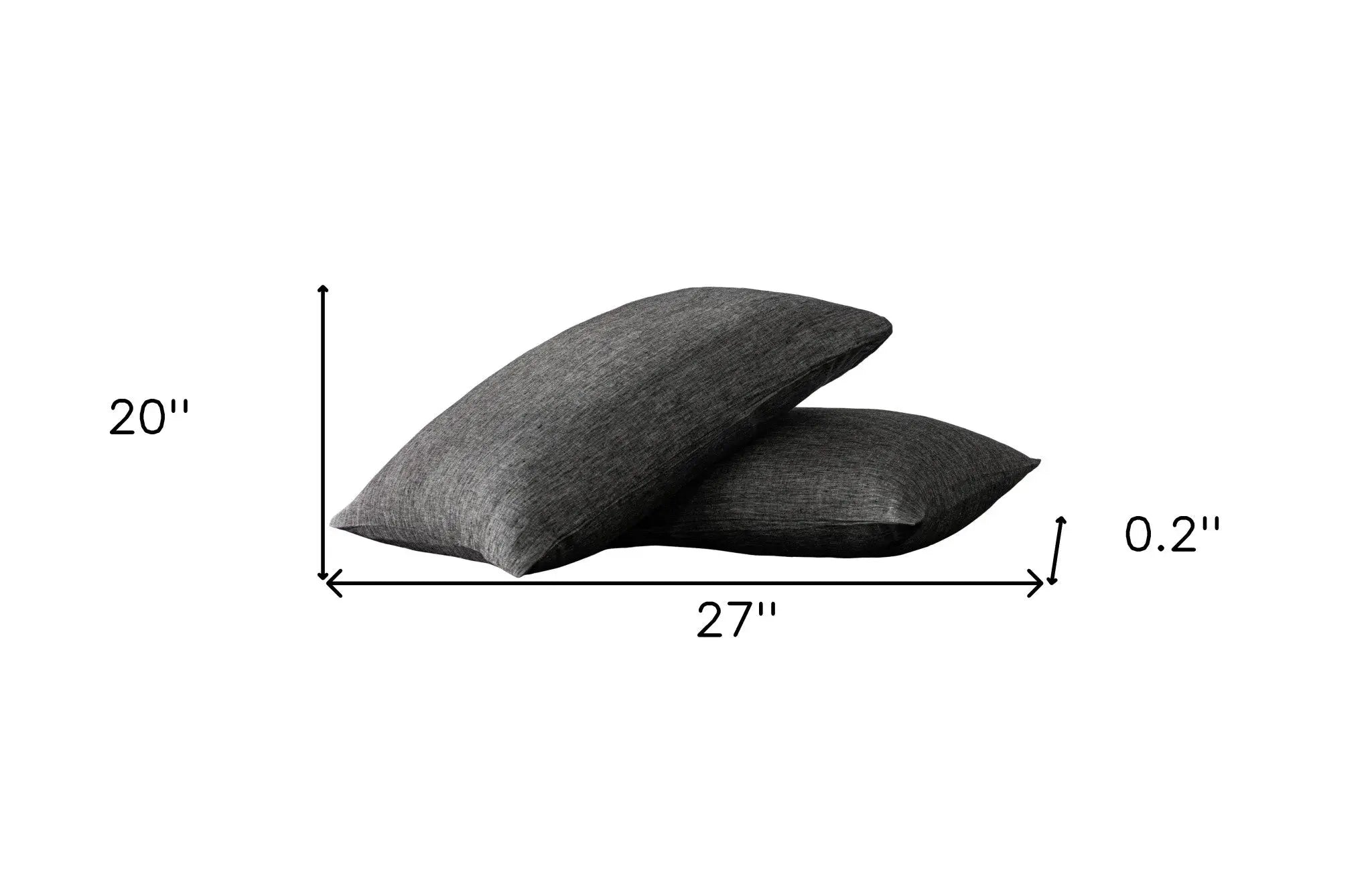 Set of Two Onyx Linen Pillowcases Homeroots Bed & Bath