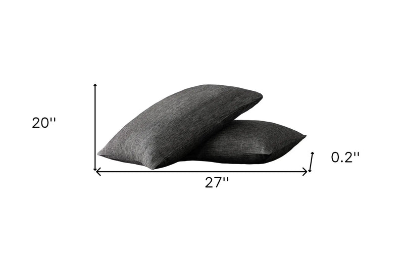 Set of Two Onyx Linen Pillowcases Homeroots Bed & Bath