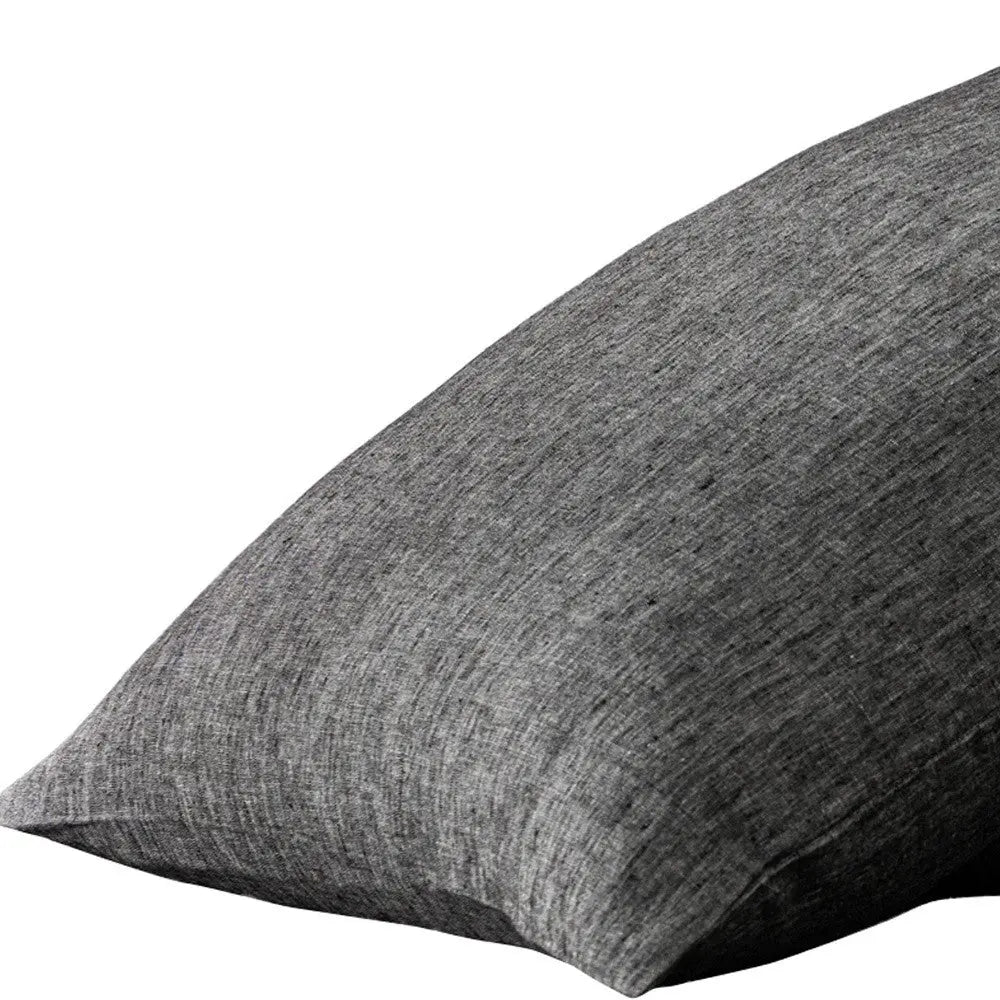 Set of Two Onyx Linen Pillowcases Homeroots Bed & Bath