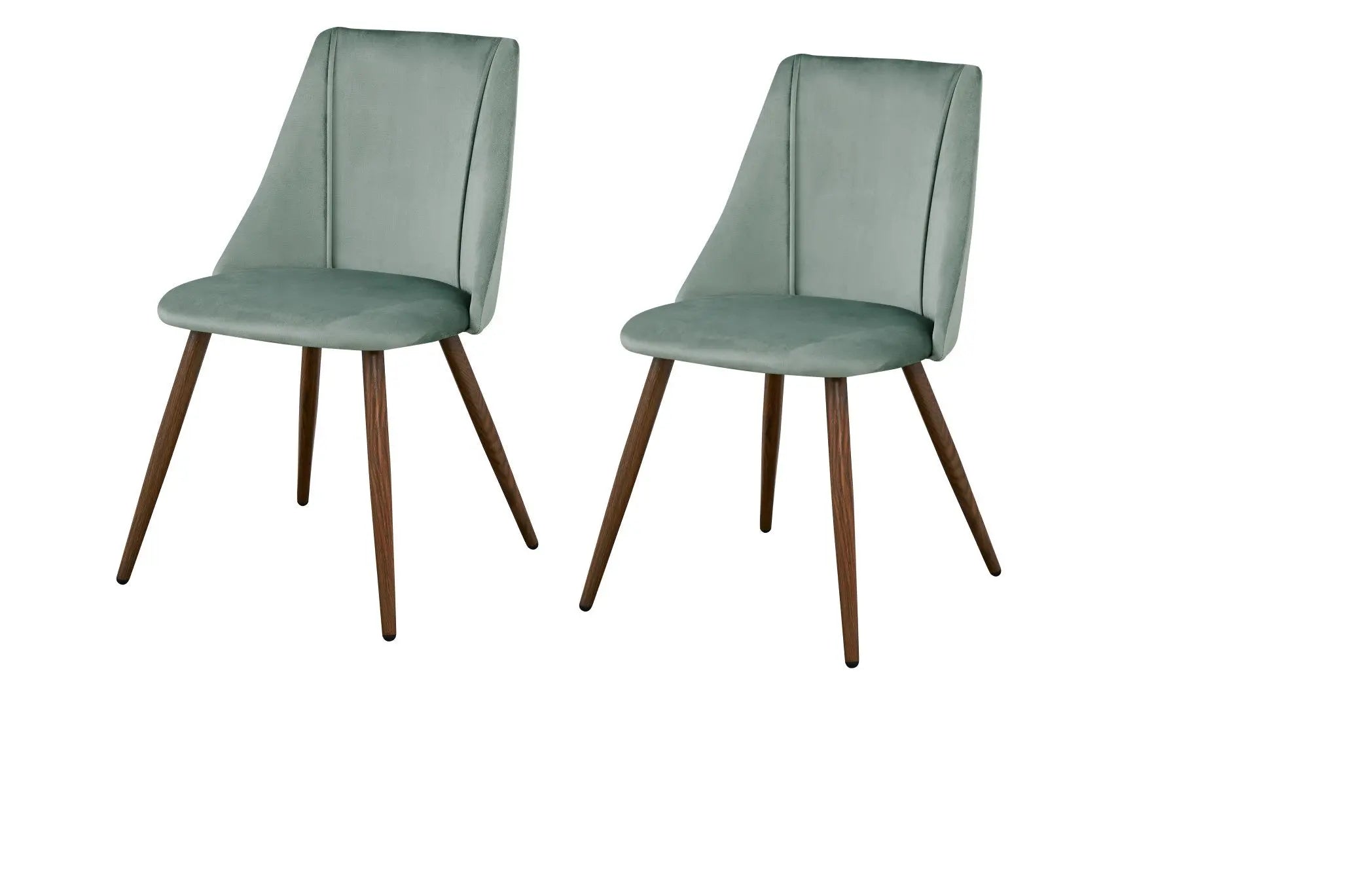Set of Two Sage and Brown Upholstered Velvet Dining Side Chairs Homeroots Kitchen & Dining