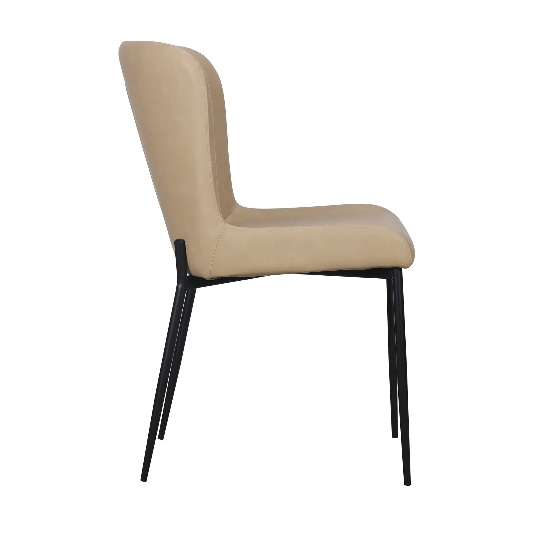 Set of Two Sand Faux Leather Dining Side Chairs Homeroots Kitchen & Dining