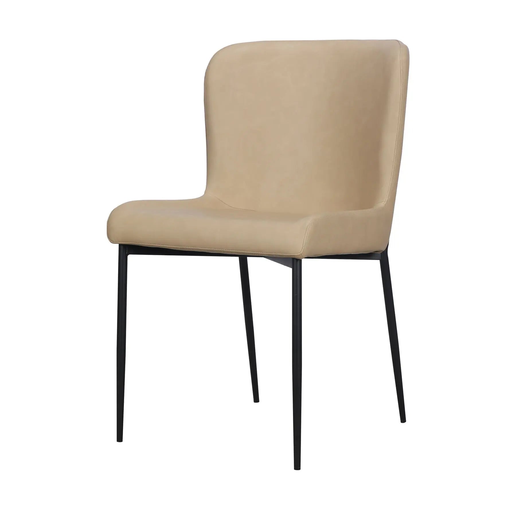 Set of Two Sand Faux Leather Dining Side Chairs Homeroots Kitchen & Dining