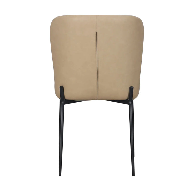 Set of Two Sand Faux Leather Dining Side Chairs Homeroots Kitchen & Dining