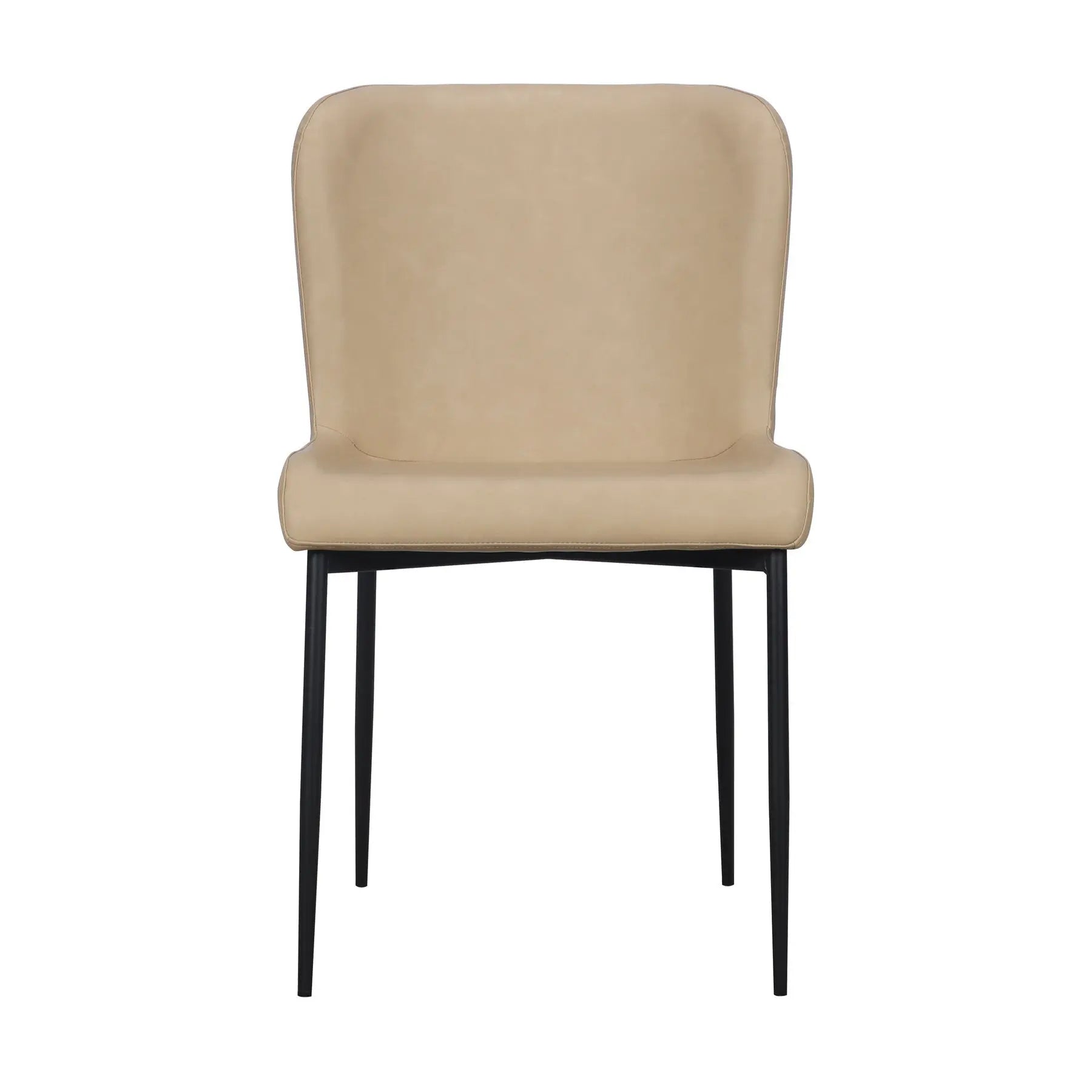 Set of Two Sand Faux Leather Dining Side Chairs Homeroots Kitchen & Dining