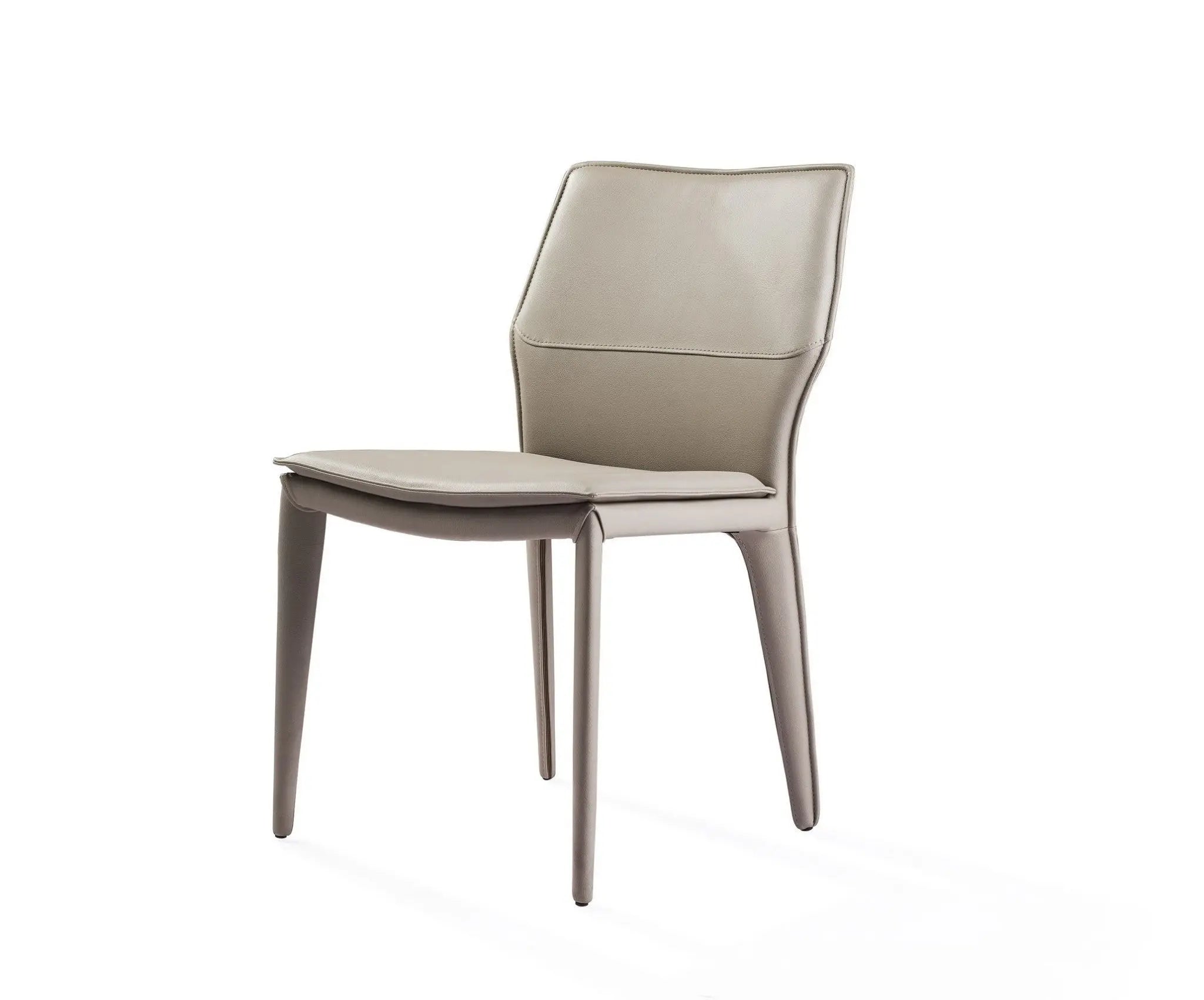 Set of Two Taupe Upholstered Faux Leather Dining Side Chairs Homeroots Kitchen & Dining