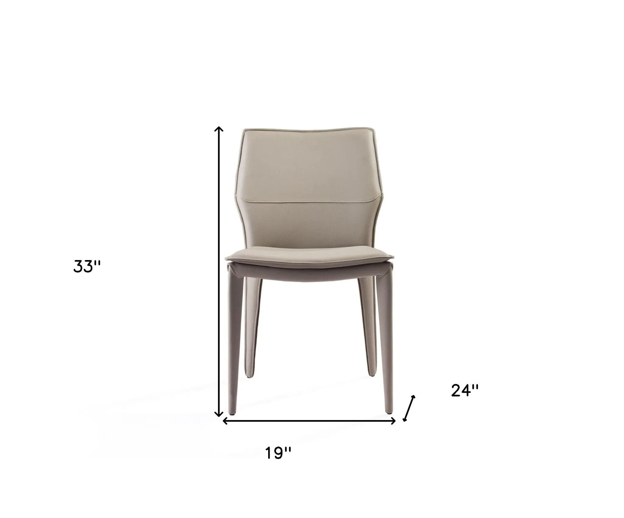 Set of Two Taupe Upholstered Faux Leather Dining Side Chairs Homeroots Kitchen & Dining