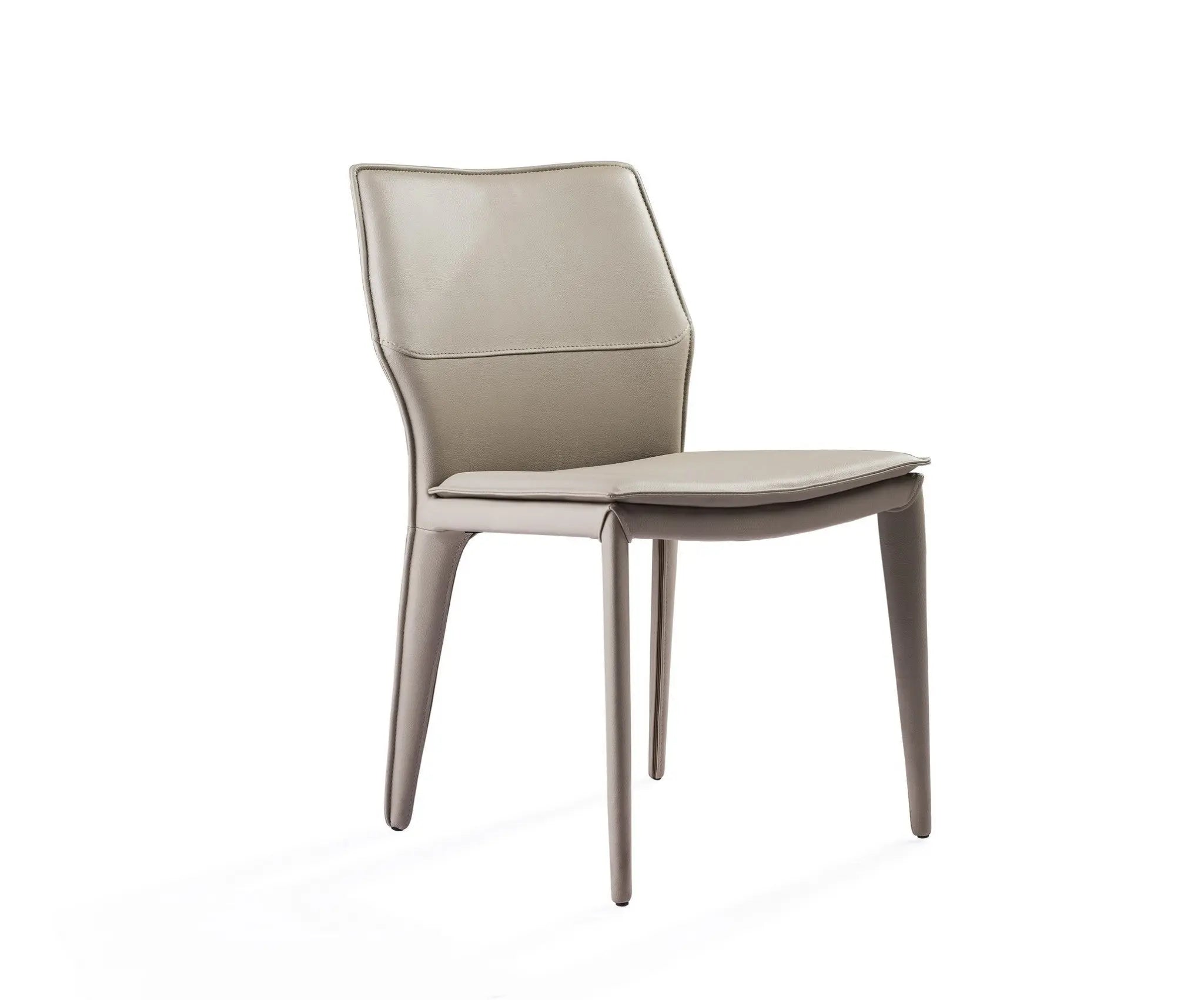 Set of Two Taupe Upholstered Faux Leather Dining Side Chairs Homeroots Kitchen & Dining