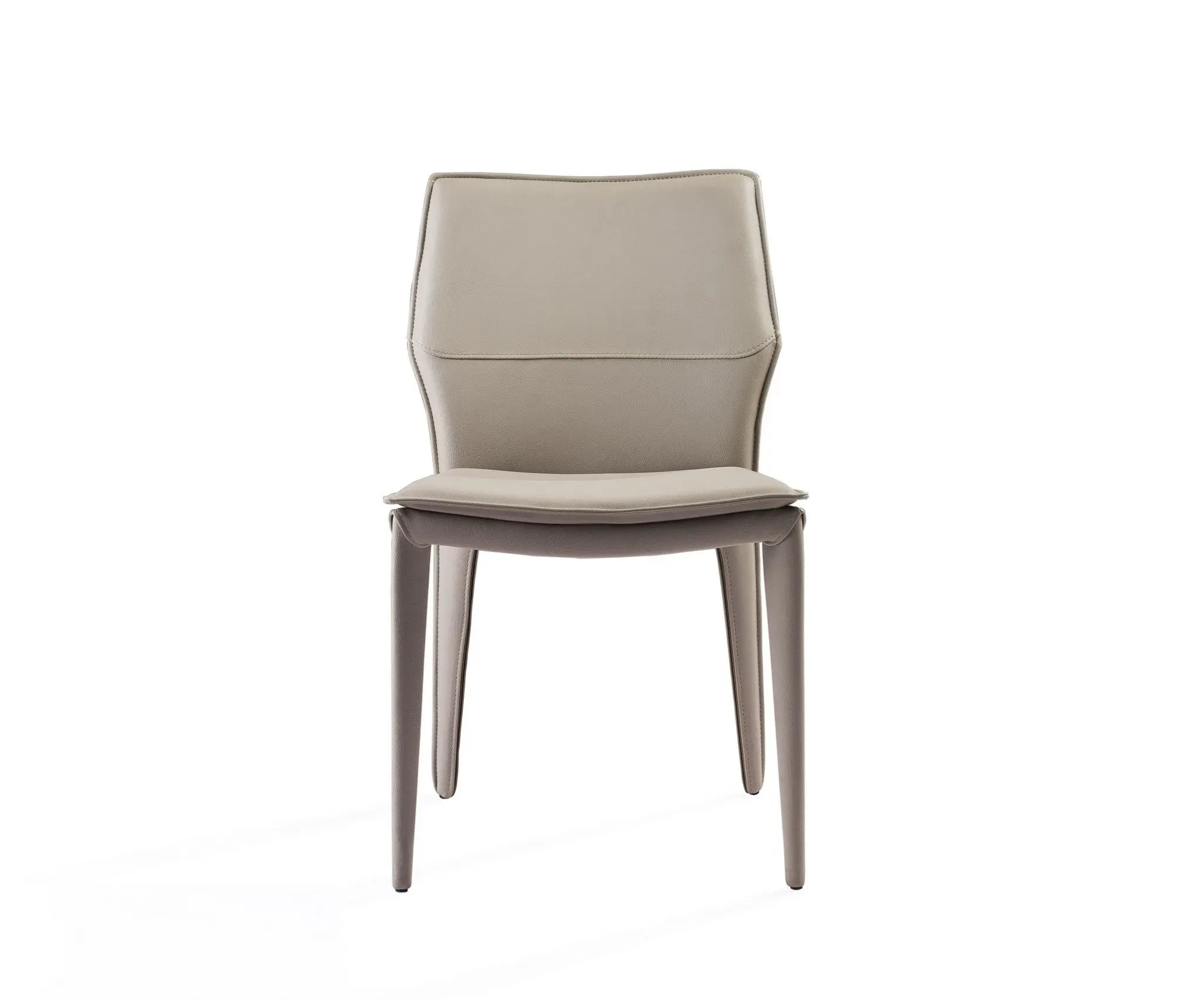Set of Two Taupe Upholstered Faux Leather Dining Side Chairs Homeroots Kitchen & Dining
