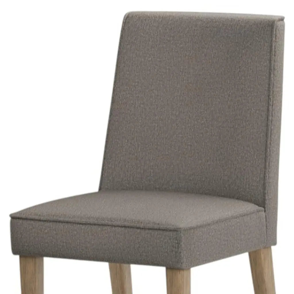 Set of Two Taupe and Brown Wood Dining Parsons Chairs Homeroots Kitchen & Dining