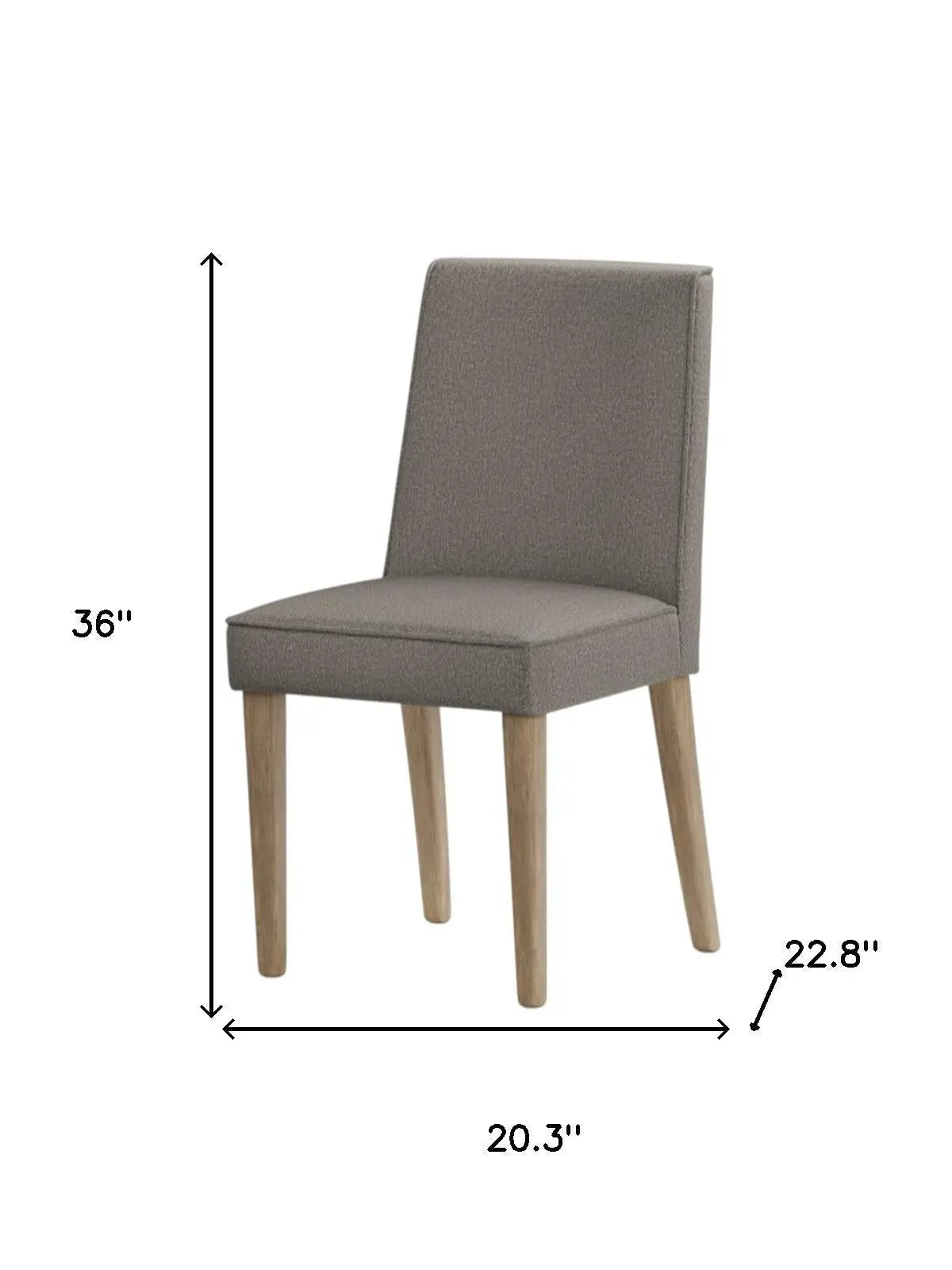 Set of Two Taupe and Brown Wood Dining Parsons Chairs Homeroots Kitchen & Dining