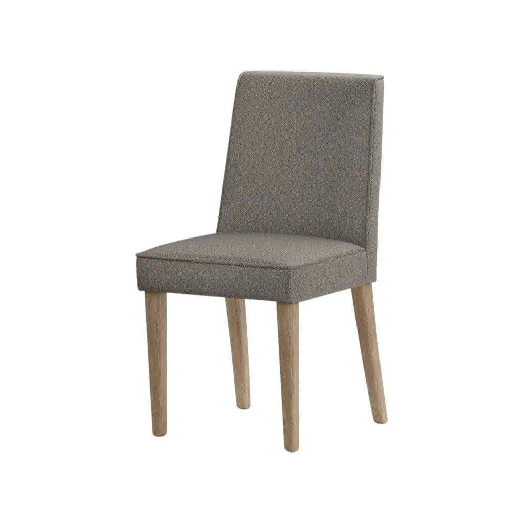 Set of Two Taupe and Brown Wood Dining Parsons Chairs Homeroots Kitchen & Dining