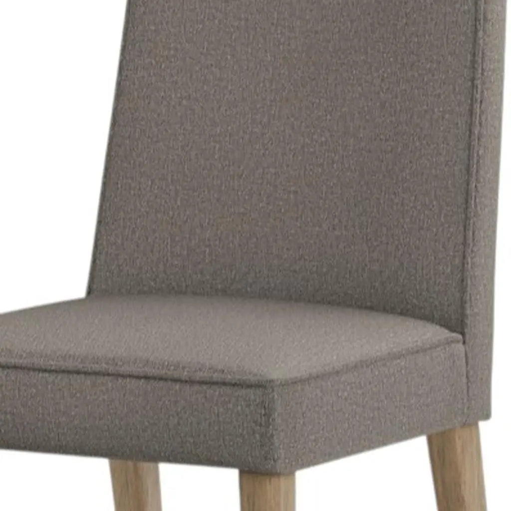 Set of Two Taupe and Brown Wood Dining Parsons Chairs Homeroots Kitchen & Dining