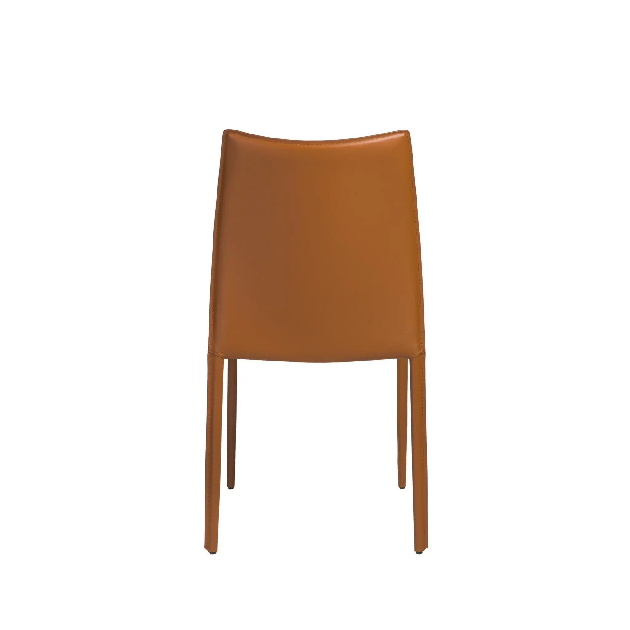 Set of Two Terra Cotta Upholstered Leather Dining Side Chairs Homeroots Kitchen & Dining