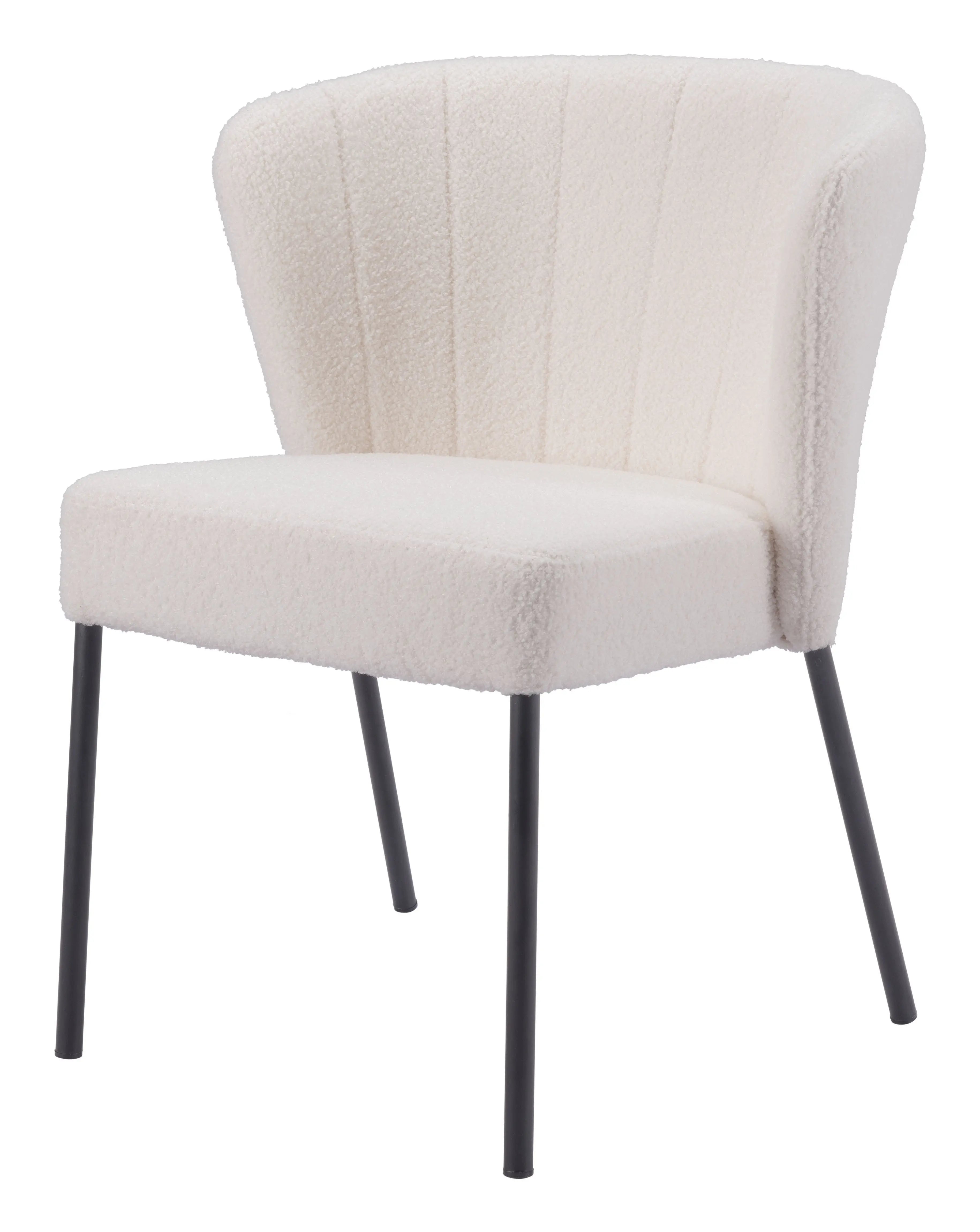 Set of Two Tufted Cream and Black Upholstered Fabric Dining Side Chairs Homeroots