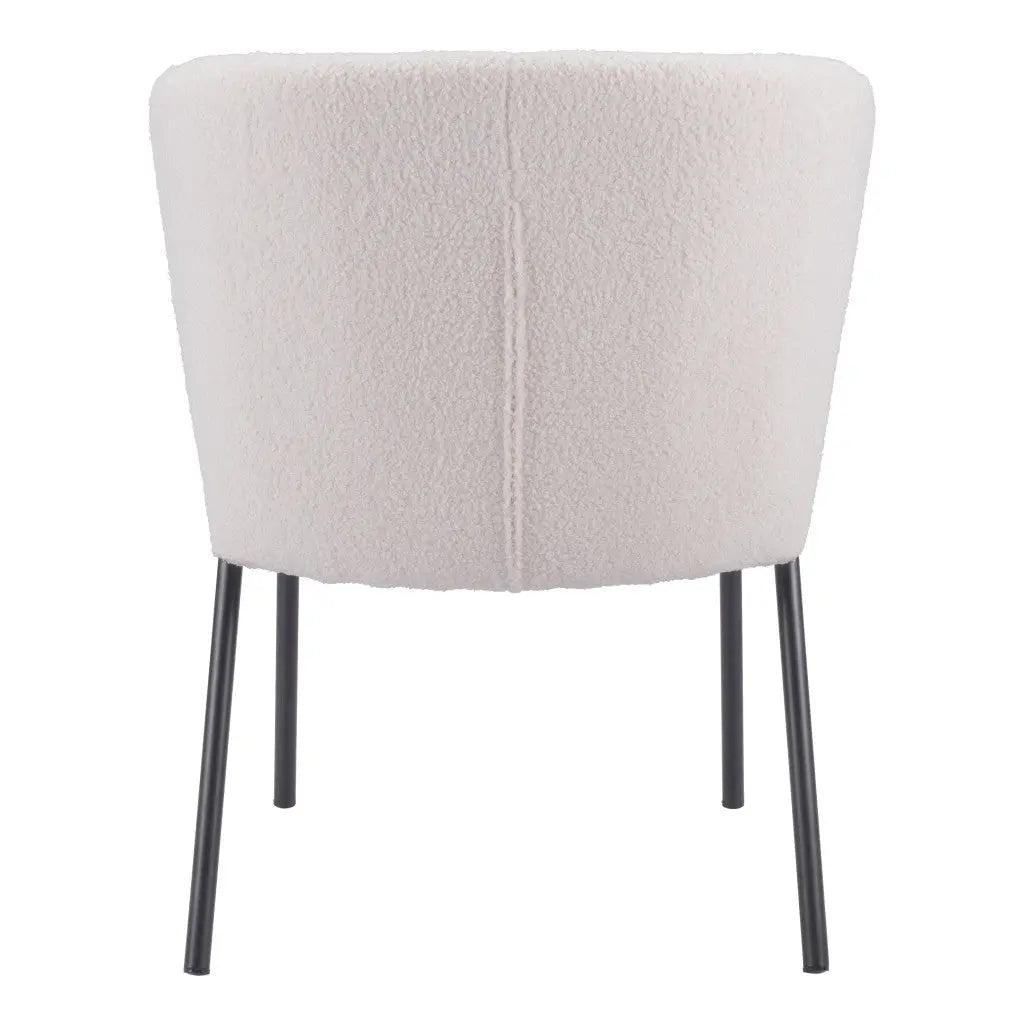 Set of Two Tufted Cream and Black Upholstered Fabric Dining Side Chairs Homeroots
