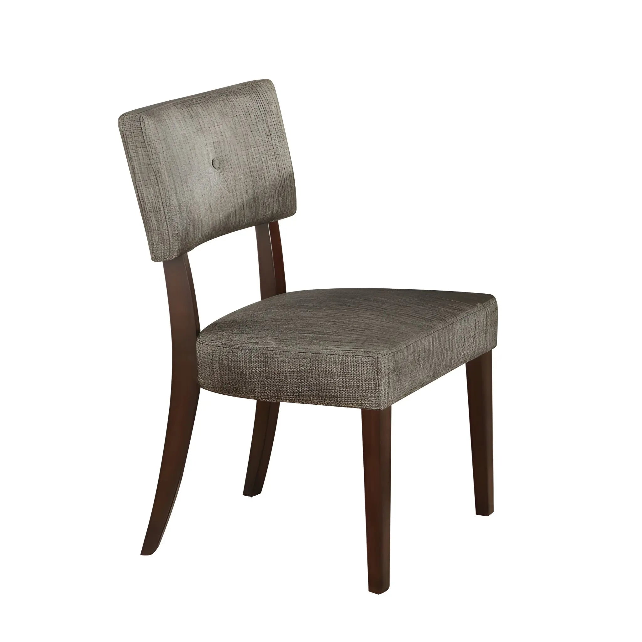 Set of Two Tufted Gray And Brown Upholstered Fabric Open Back Dining Side Chairs Homeroots Kitchen & Dining