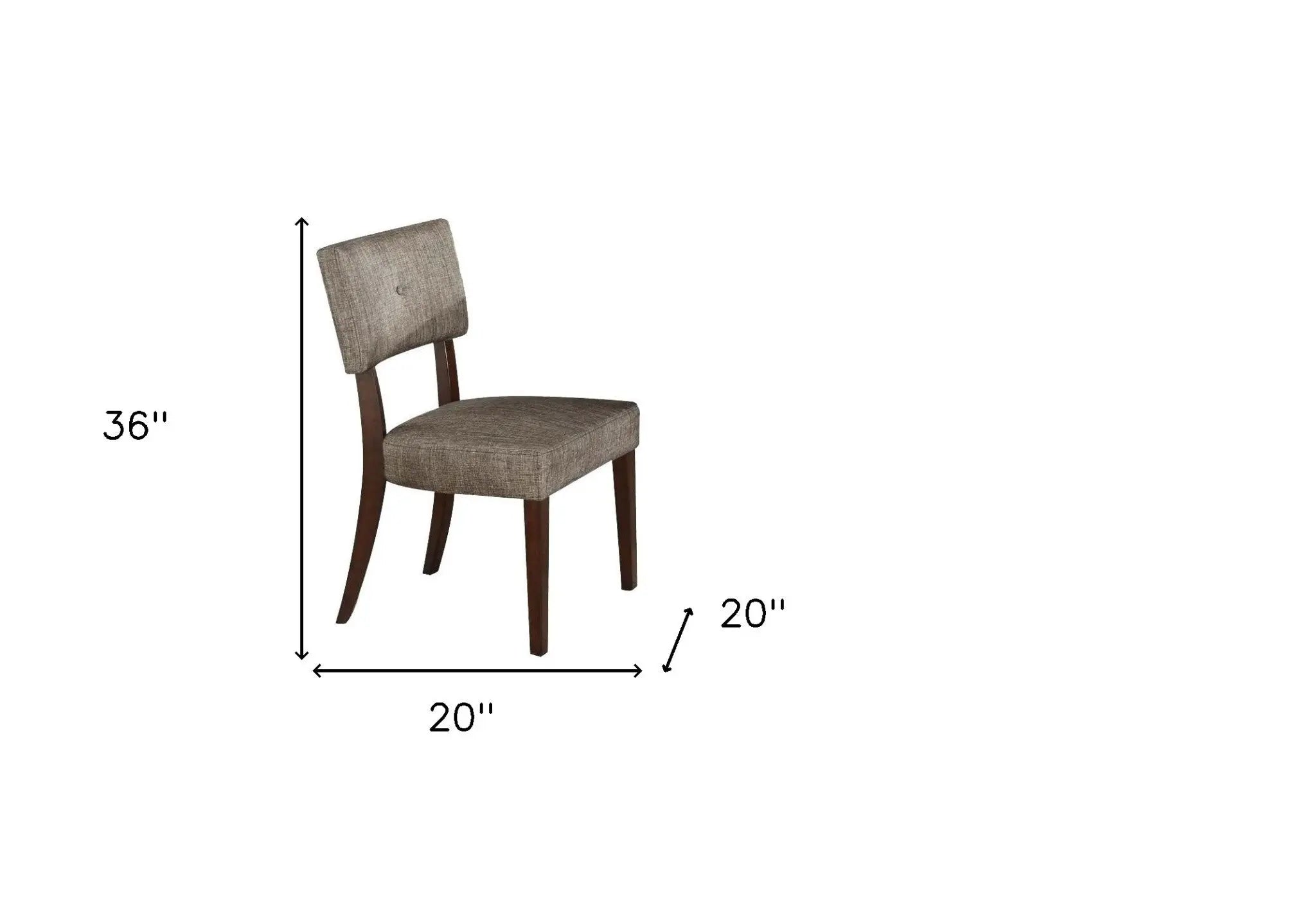 Set of Two Tufted Gray And Brown Upholstered Fabric Open Back Dining Side Chairs Homeroots Kitchen & Dining