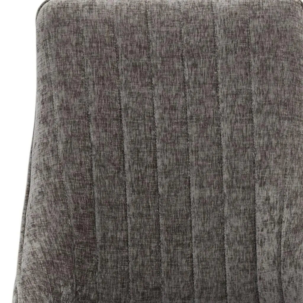 Set of Two Tufted Gray and Silver Upholstered And Stainless Steel Dining Side Chairs Homeroots