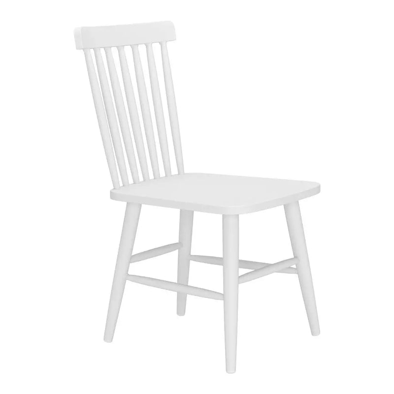 Set of Two White Aluminum Slat Back Dining Side Chairs - GreatEagleInc