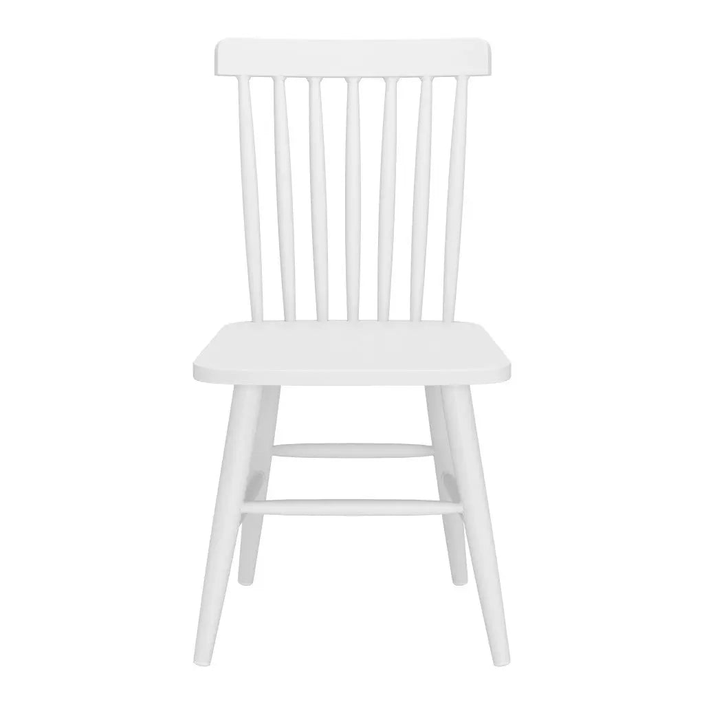 Set of Two White Aluminum Slat Back Dining Side Chairs - GreatEagleInc