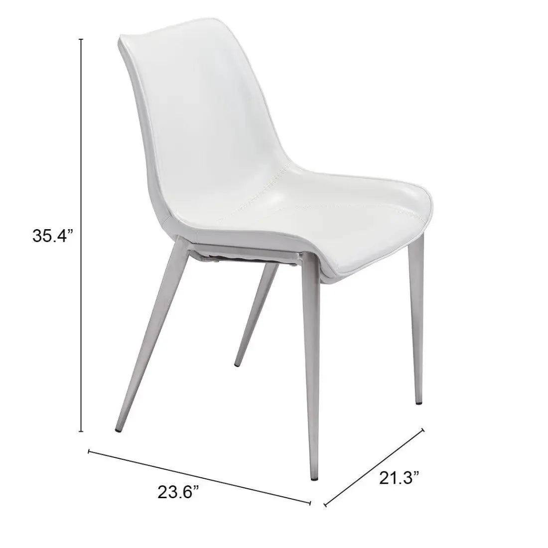 Set of Two White And Silver Upholstered Faux Leather Open Back Dining Side Chairs Homeroots Kitchen & Dining