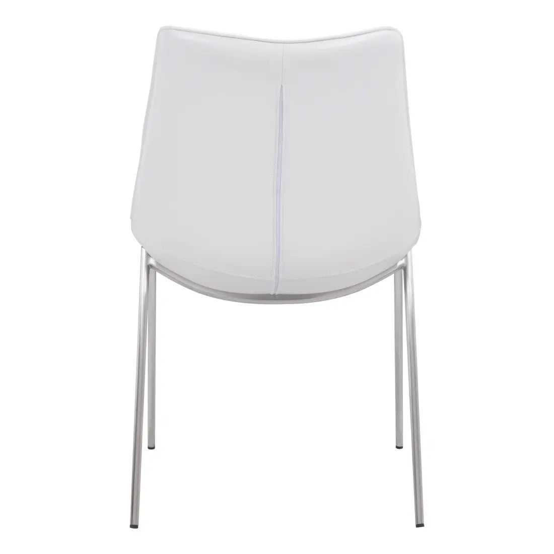 Set of Two White And Silver Upholstered Faux Leather Open Back Dining Side Chairs Homeroots Kitchen & Dining