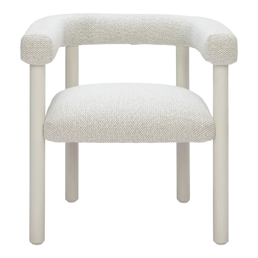 Set of Two White Upholstered And Aluminum Open Back Dining Arm Chairs Homeroots