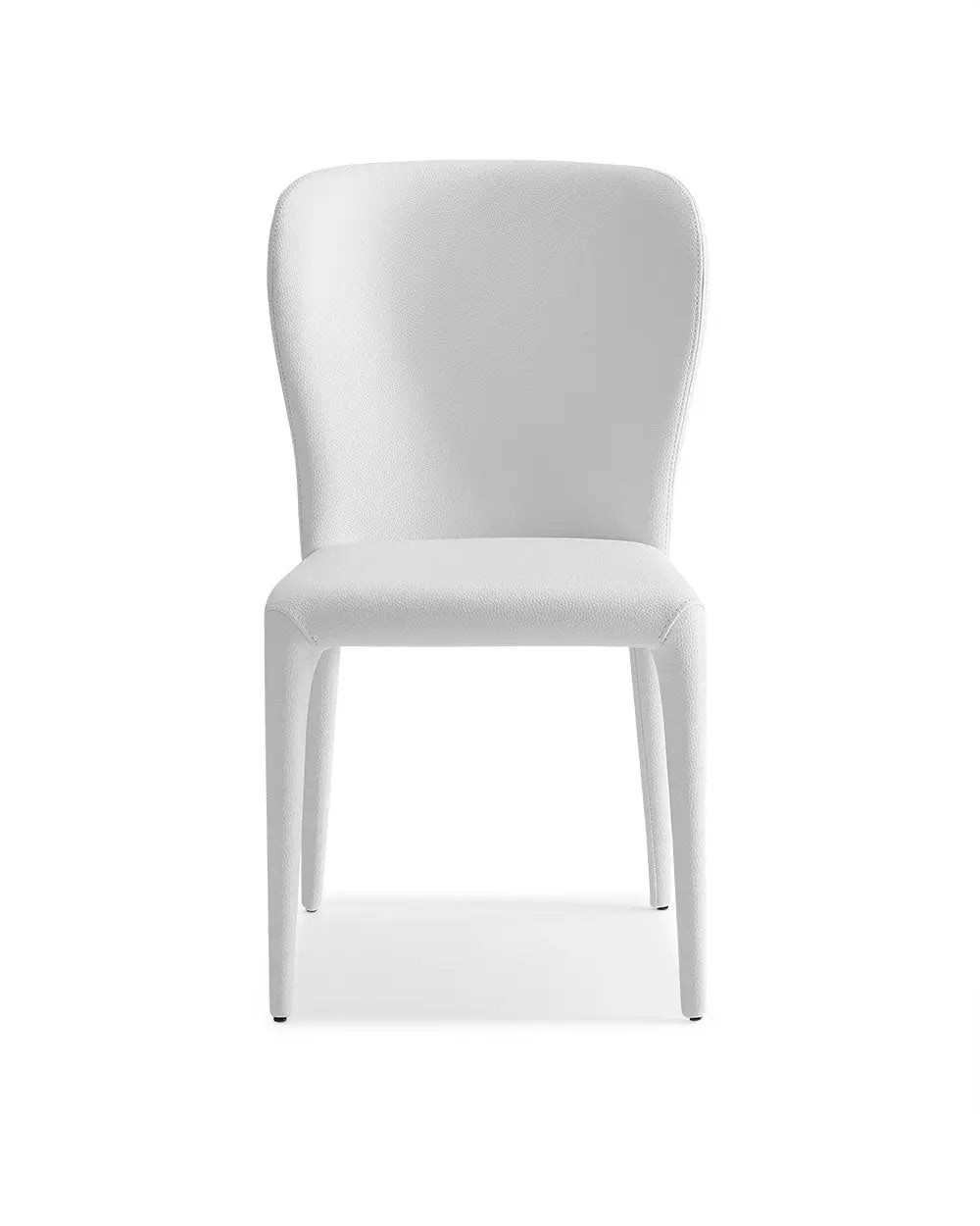 Set of Two White Upholstered Faux Leather Dining Side Chairs Homeroots Kitchen & Dining