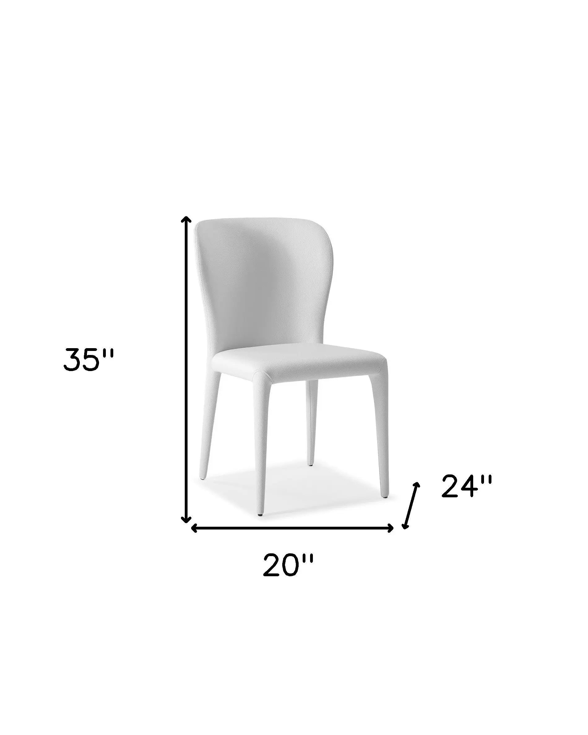 Set of Two White Upholstered Faux Leather Dining Side Chairs Homeroots Kitchen & Dining
