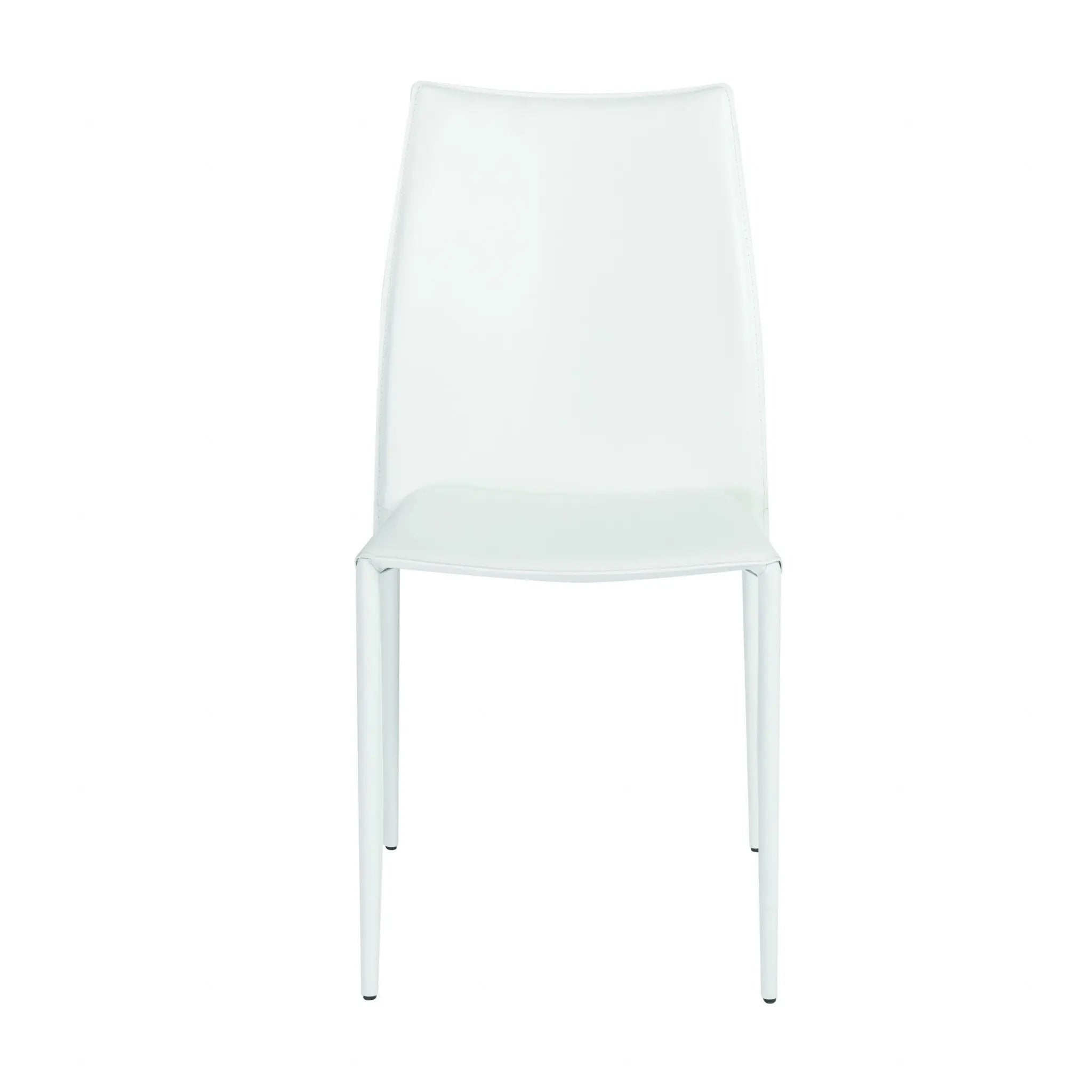 Set of Two White Upholstered Leather Dining Side Chairs Homeroots Kitchen & Dining