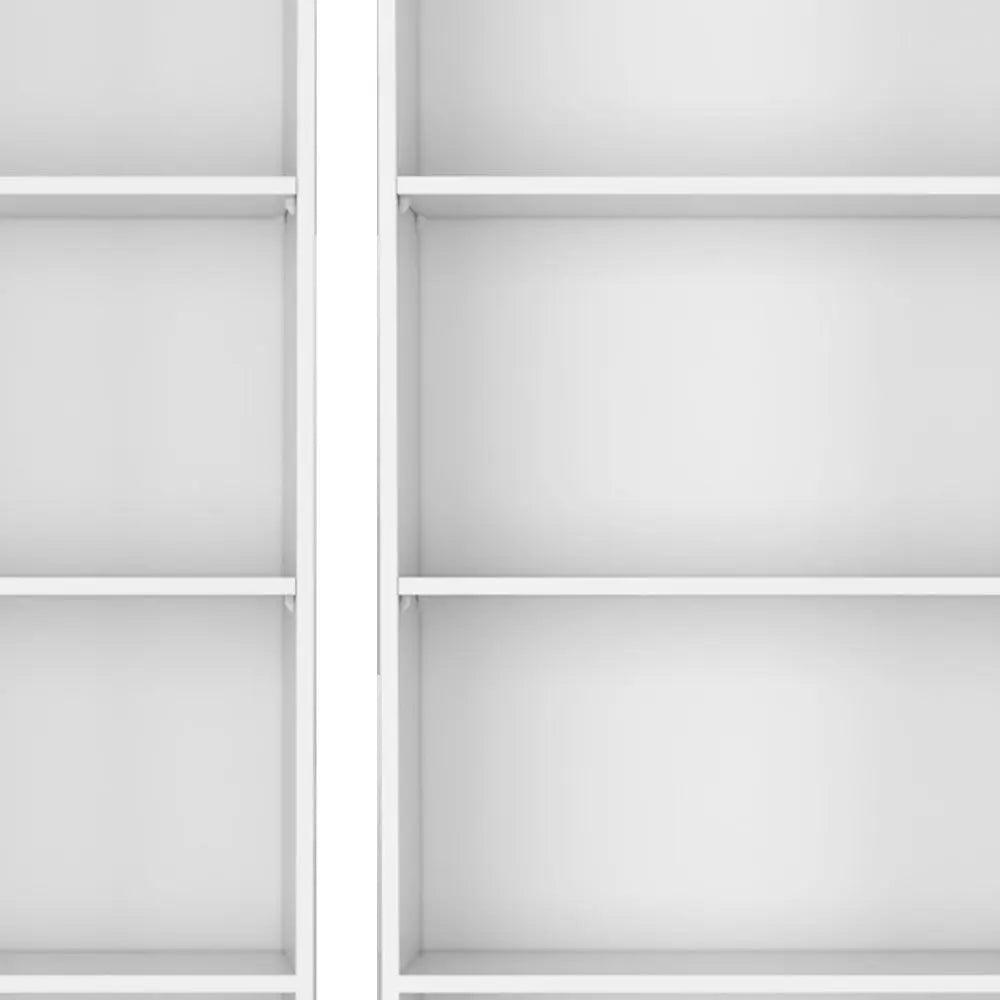 Set of Two White Wood Five Tier Modular Bookcase Homeroots Office