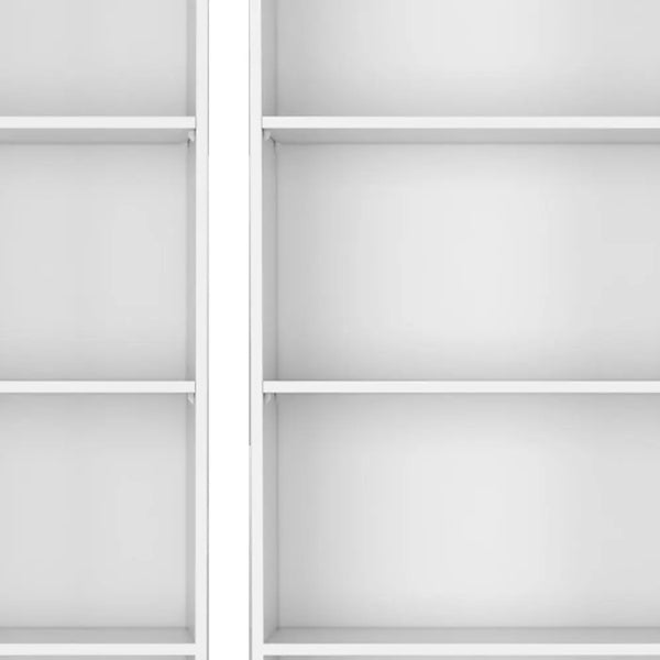 Set of Two White Wood Five Tier Modular Bookcase Homeroots Office