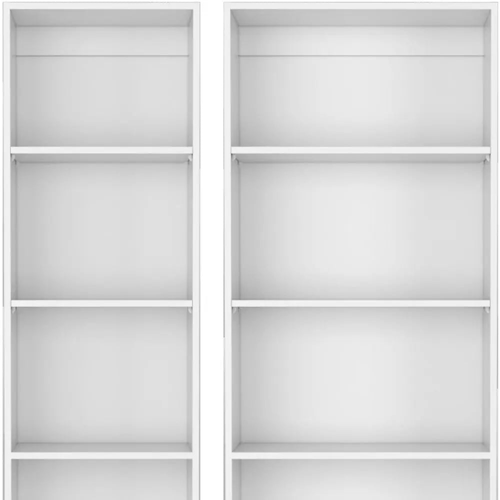 Set of Two White Wood Five Tier Modular Bookcase Homeroots Office