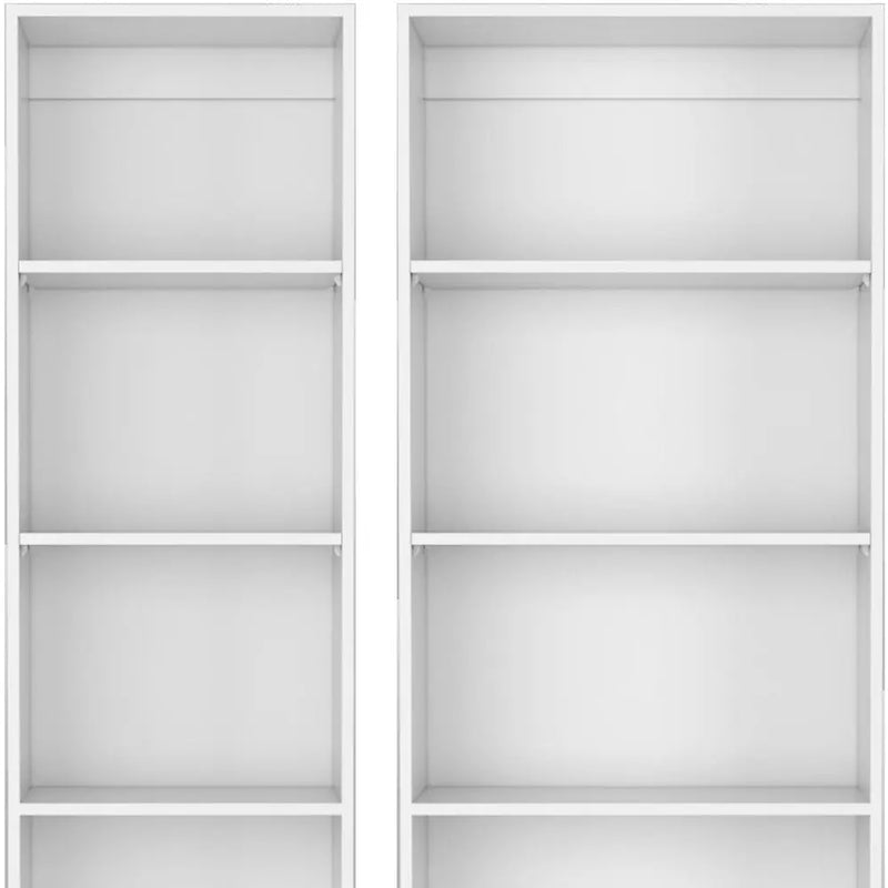 Set of Two White Wood Five Tier Modular Bookcase Homeroots Office