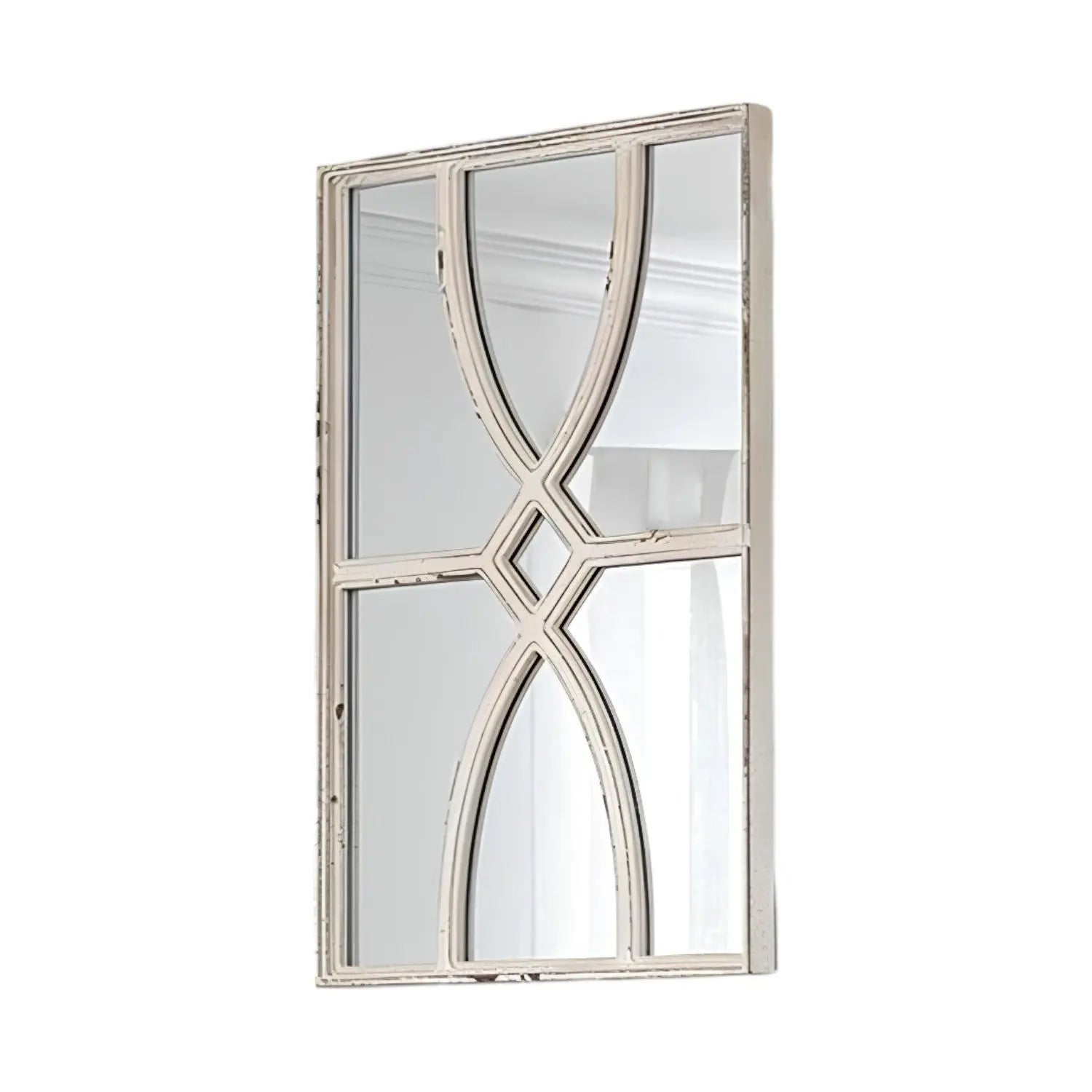 Set of Two White Wood Framed Accent Mirror Homeroots Bed & Bath