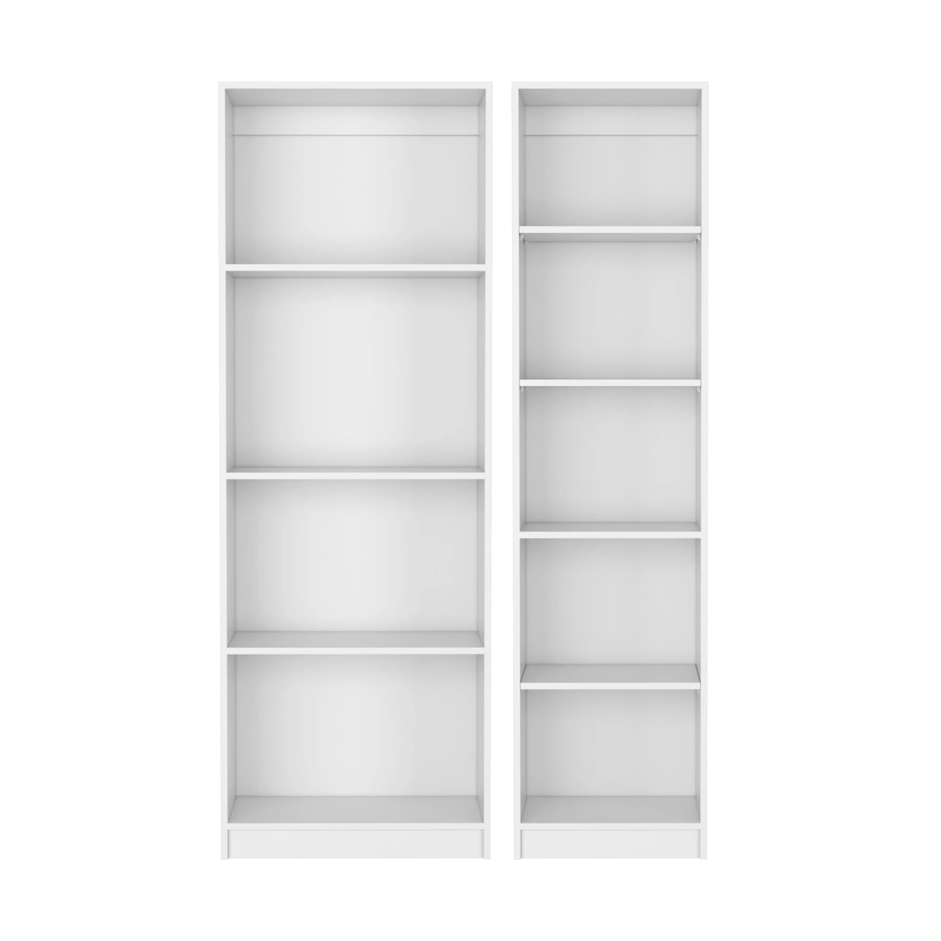 Set of Two White Wood Nine Tier Modular Bookcase Homeroots Office