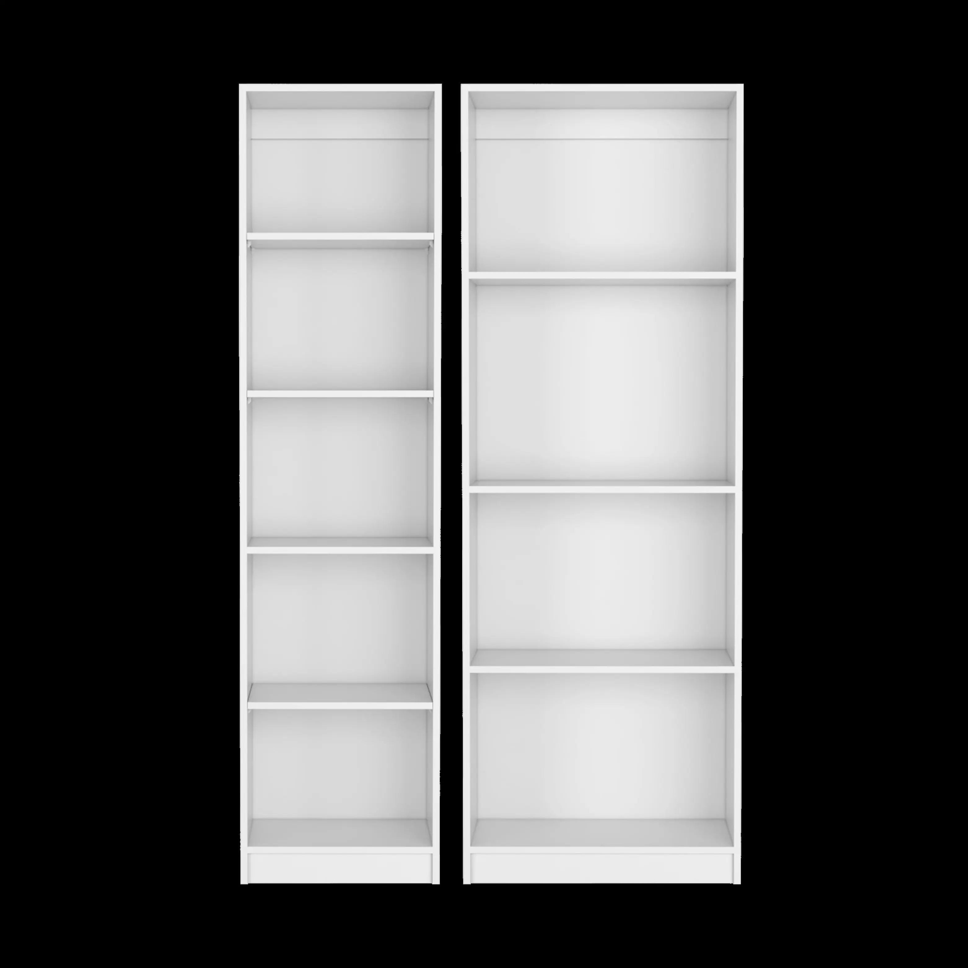 Set of Two White Wood Nine Tier Modular Bookcase Homeroots Office