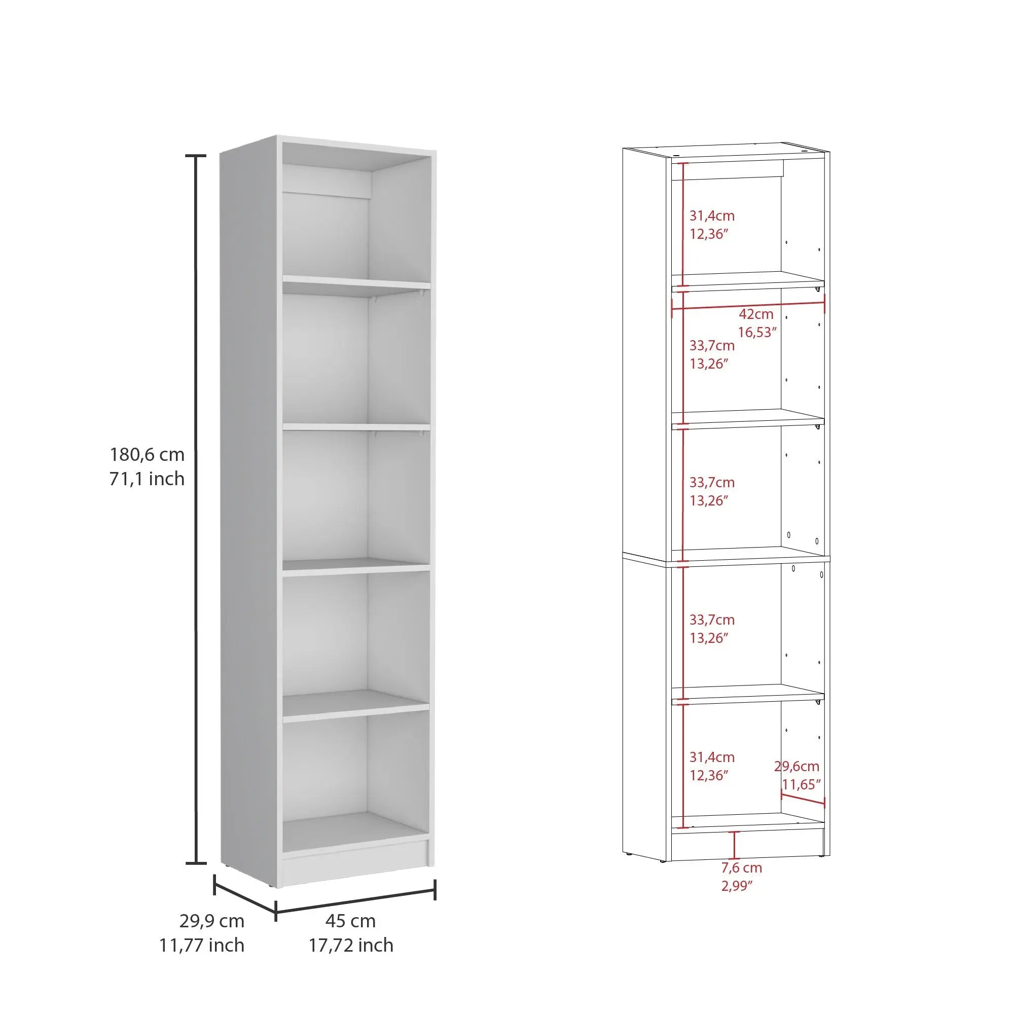 Set of Two White Wood Nine Tier Modular Bookcase Homeroots Office