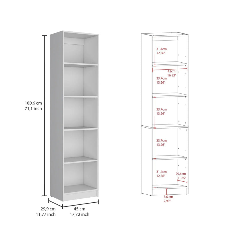 Set of Two White Wood Nine Tier Modular Bookcase Homeroots Office