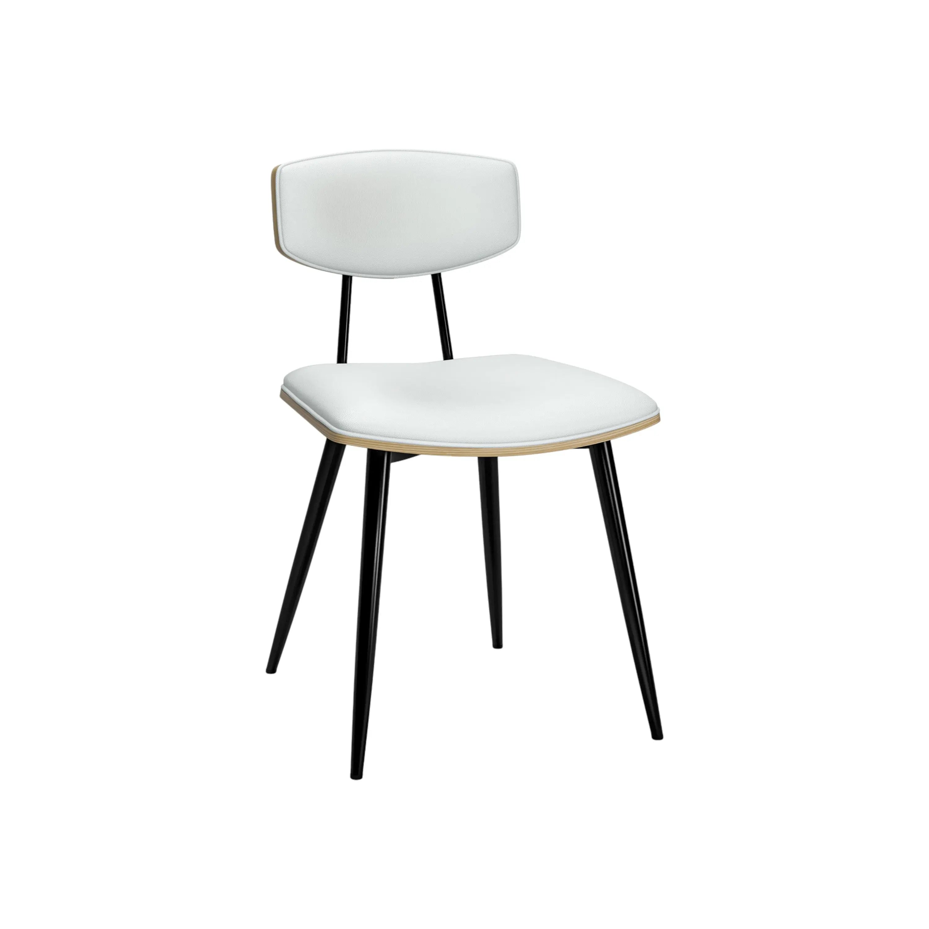 Set of Two White and Black Solid Wood Dining Parsons Chairs Homeroots Kitchen & Dining