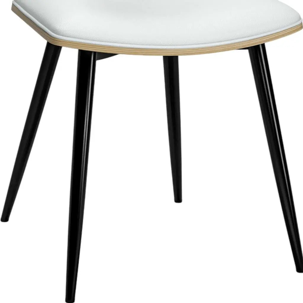 Set of Two White and Black Solid Wood Dining Parsons Chairs Homeroots Kitchen & Dining
