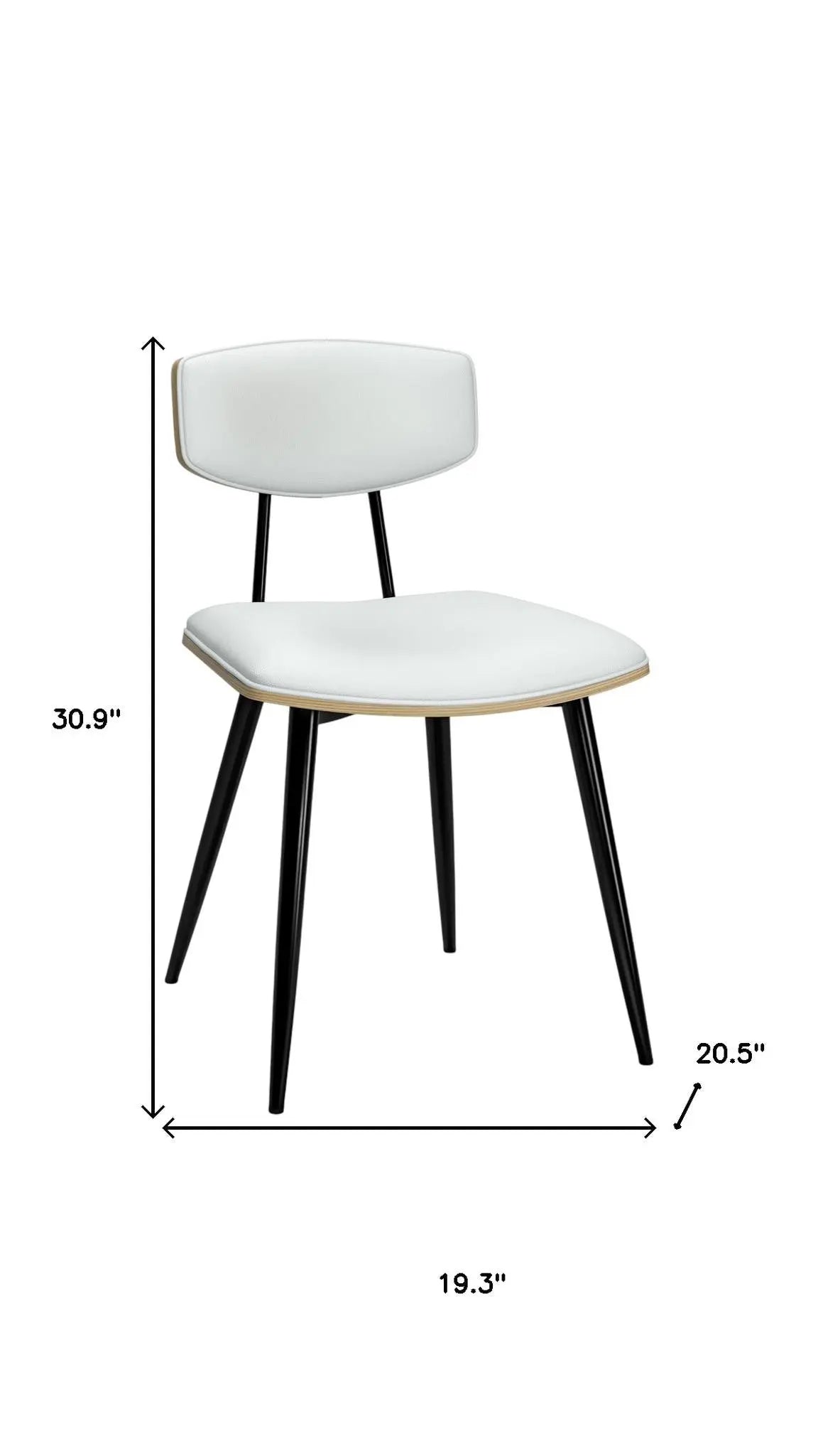 Set of Two White and Black Solid Wood Dining Parsons Chairs Homeroots Kitchen & Dining